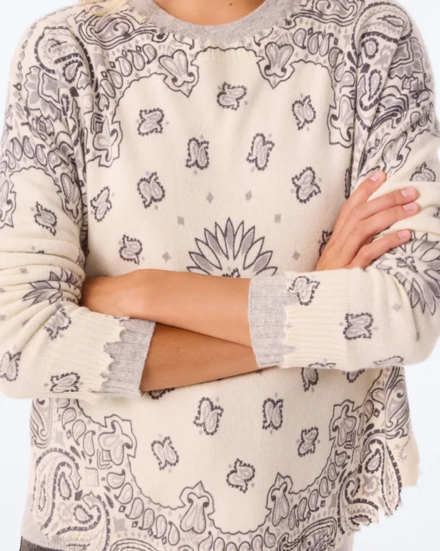 Pull Mela Bandana Bico blanc gris made by Kutjen