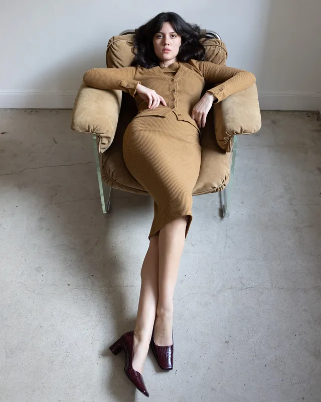 Worley Ribbed Knit Skirt made by Pari Desai