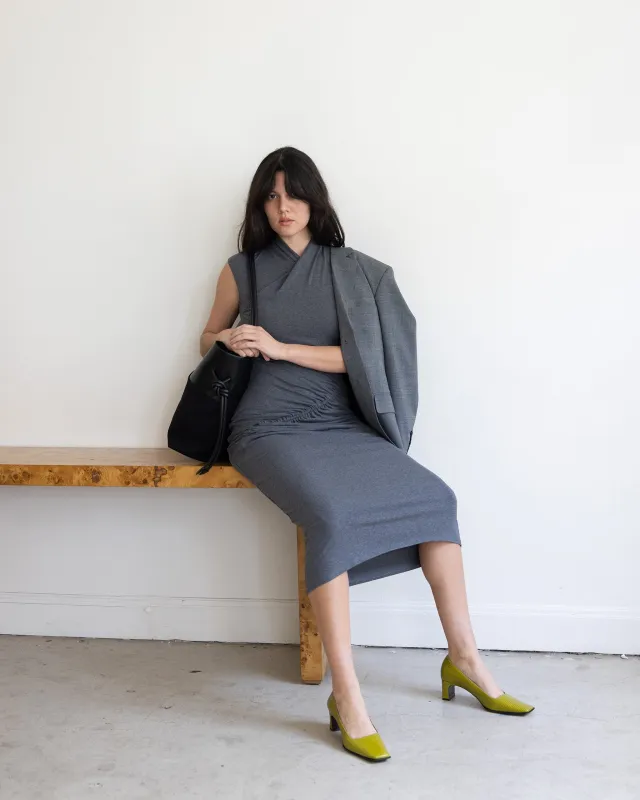 Mira Gathered Knit Dress made by Pari Desai