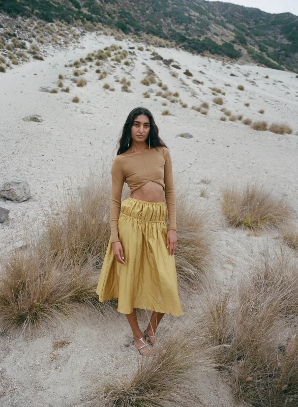 Lusha Skirt Goldenrod made by Pari Desai