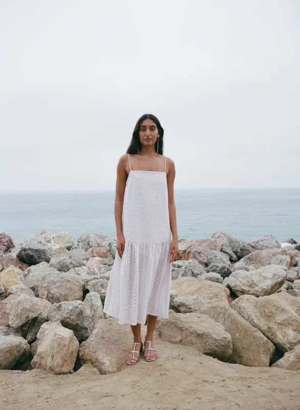 Emman Geo Eyelet Drop Waist Dress sold by Pari Desai