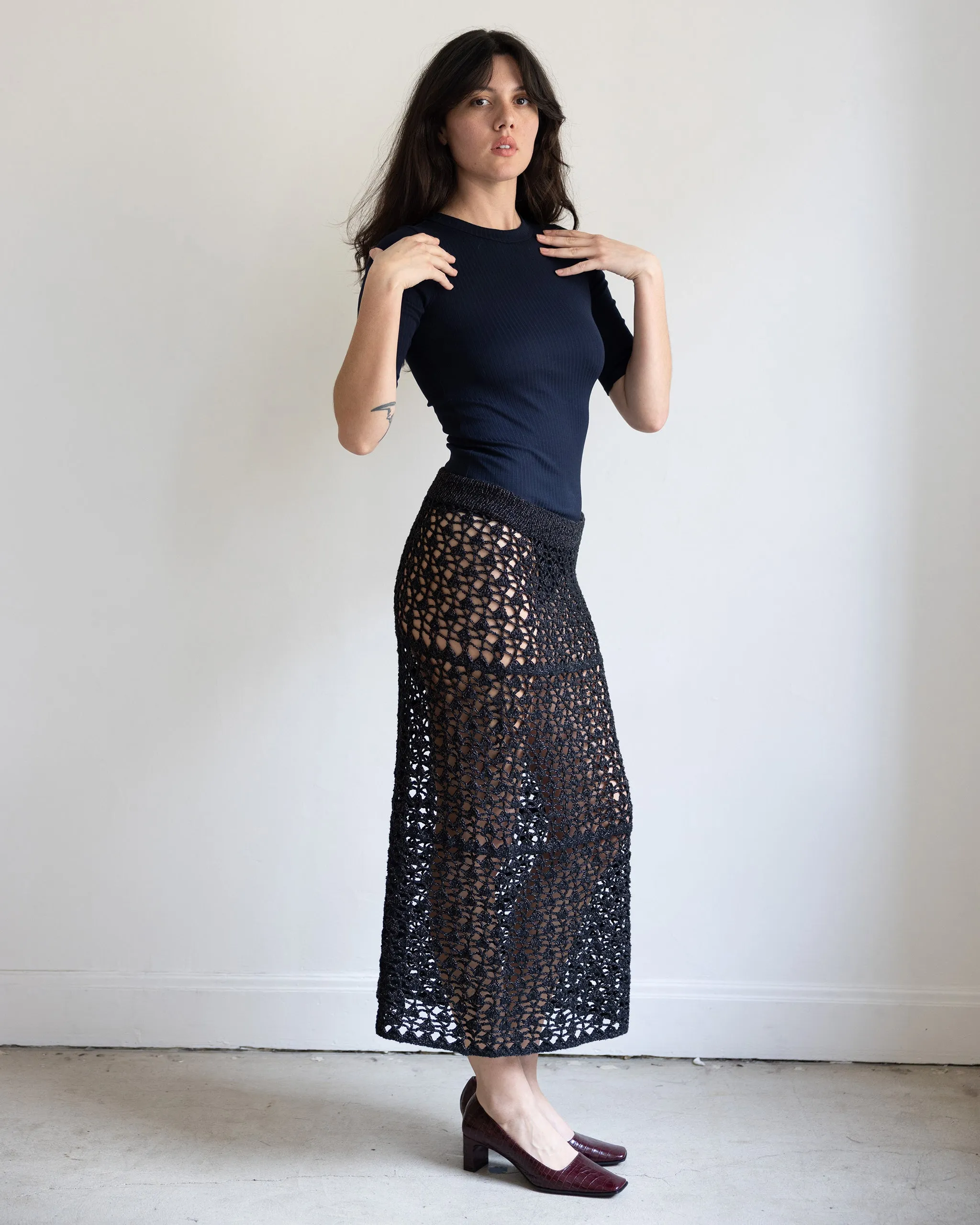 Soha Lace Crochet Midi Skirt sold by Pari Desai product image thumbnail 2