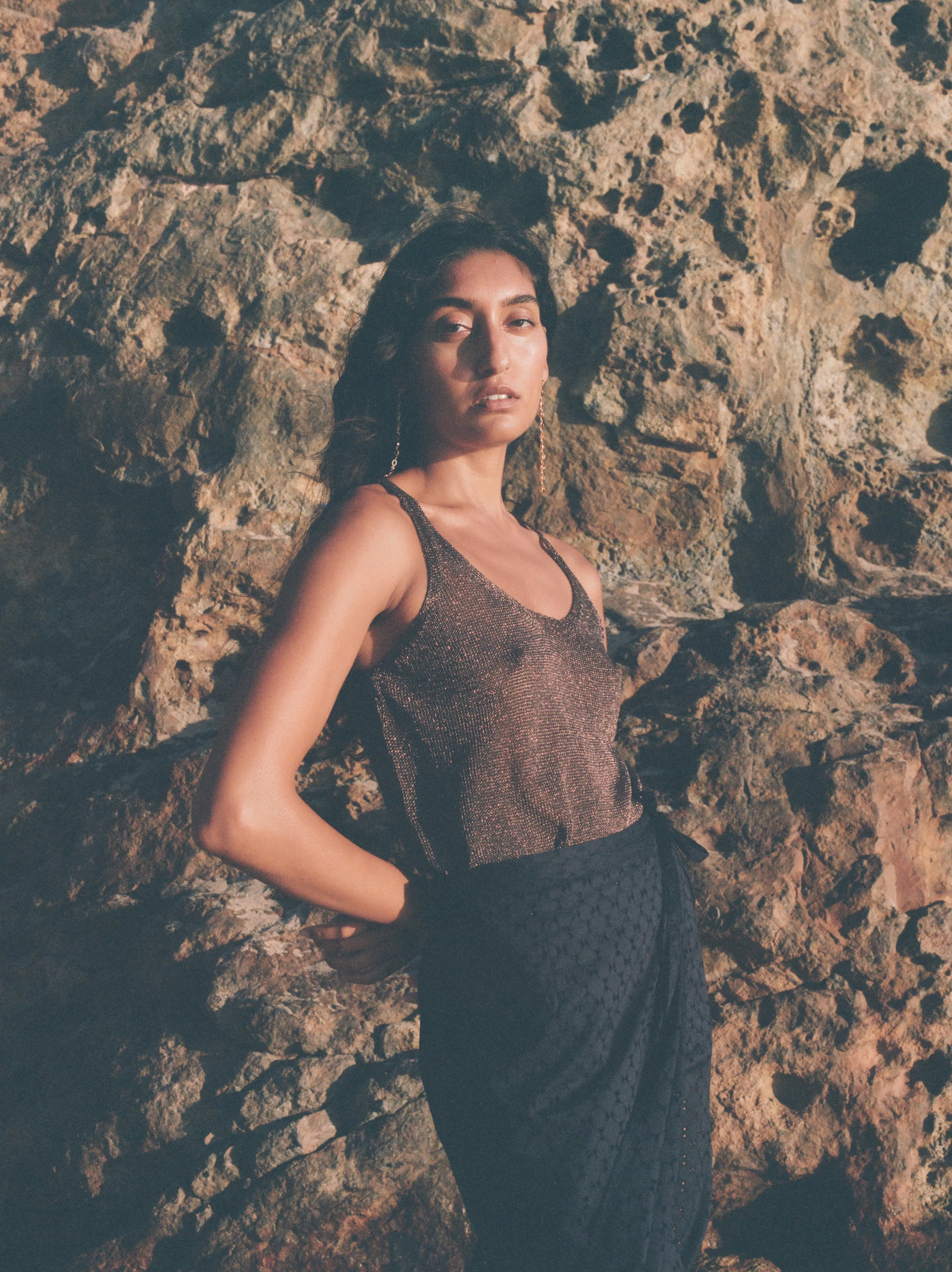 Zian Metallic Tank sold by Pari Desai