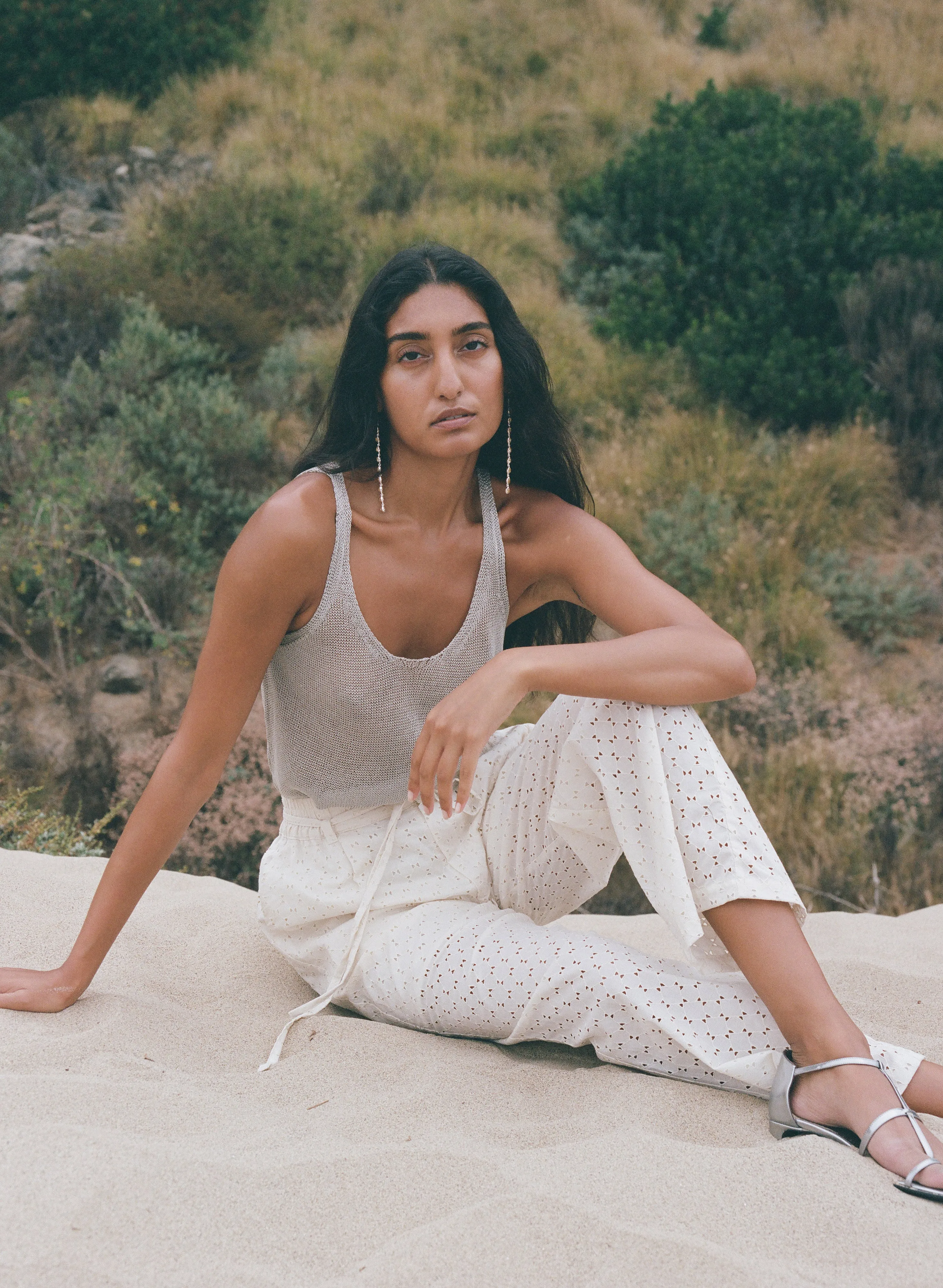 Clarice Geo Cotton Eyelet Pant Parchment sold by Pari Desai product image thumbnail 2