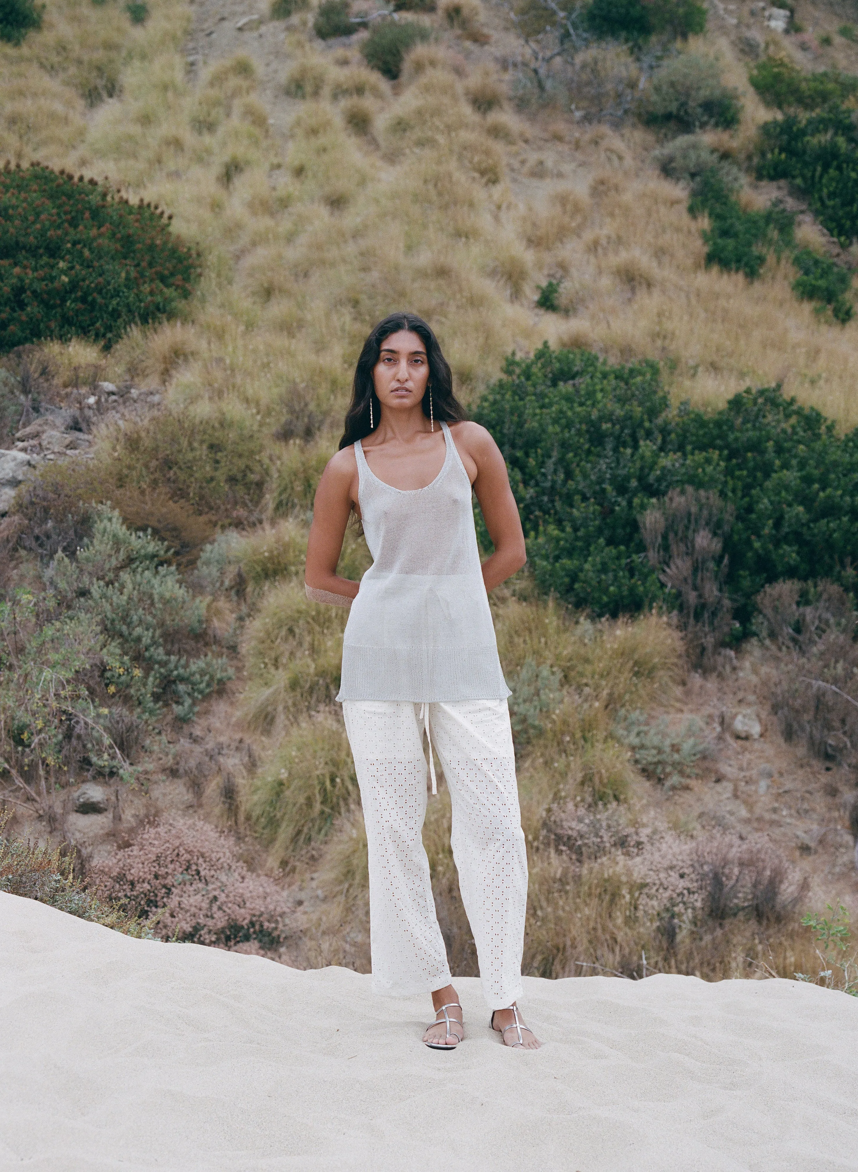 Clarice Geo Cotton Eyelet Pant Parchment sold by Pari Desai product image thumbnail 4