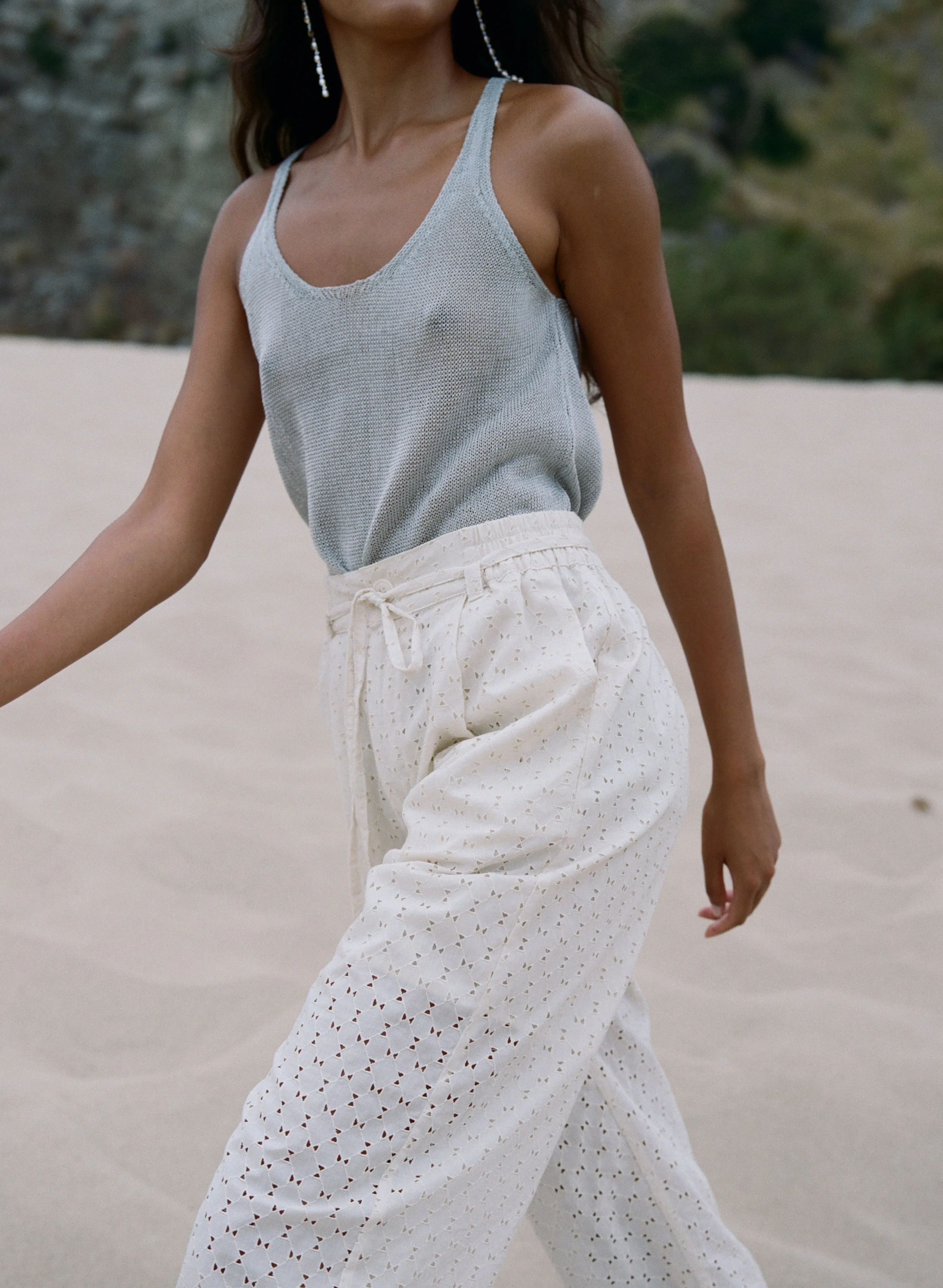 Clarice Geo Cotton Eyelet Pant Parchment sold by Pari Desai product image thumbnail 3