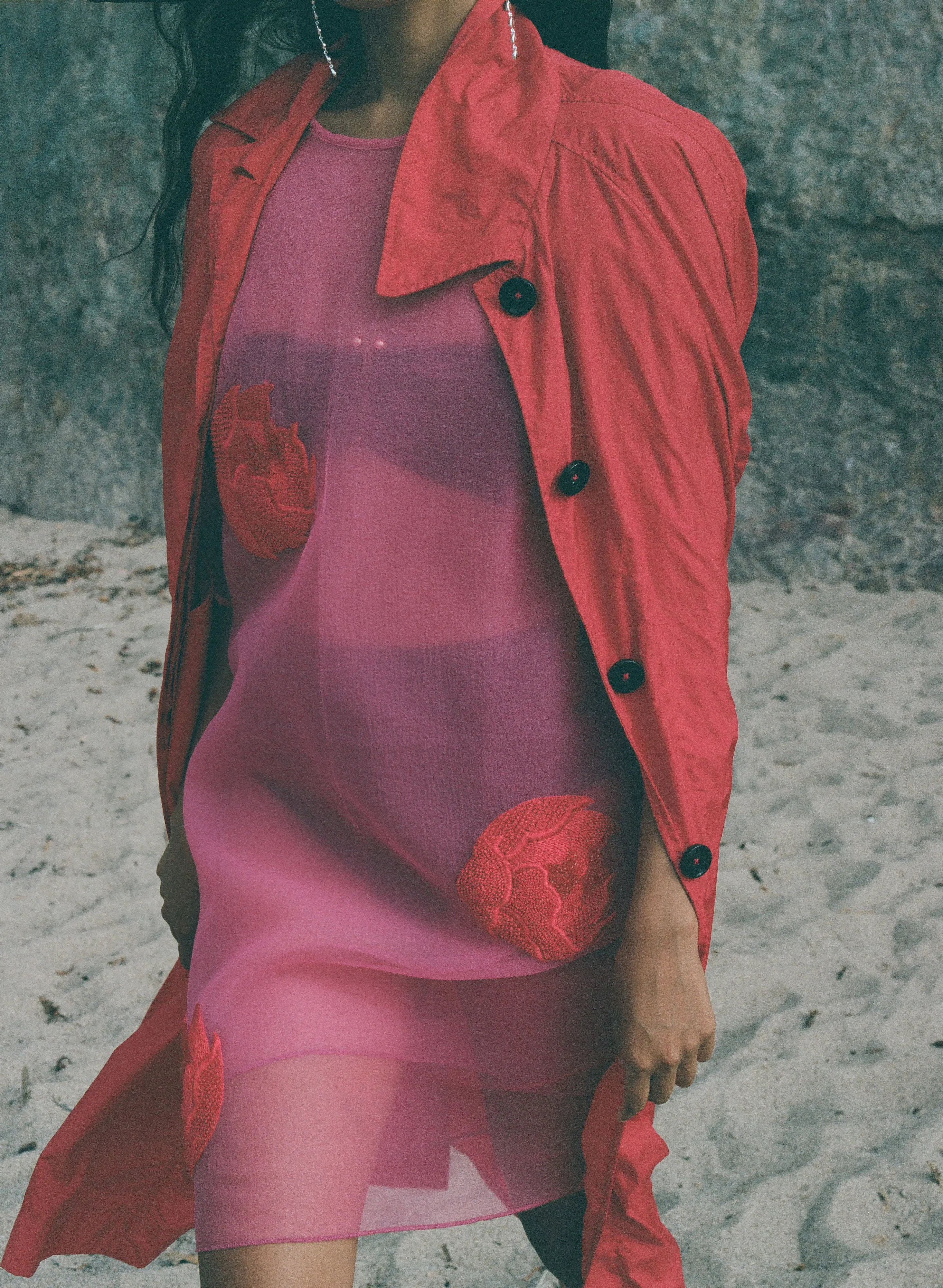 Vivienne Parachute Trench True Red sold by Pari Desai product image thumbnail 3