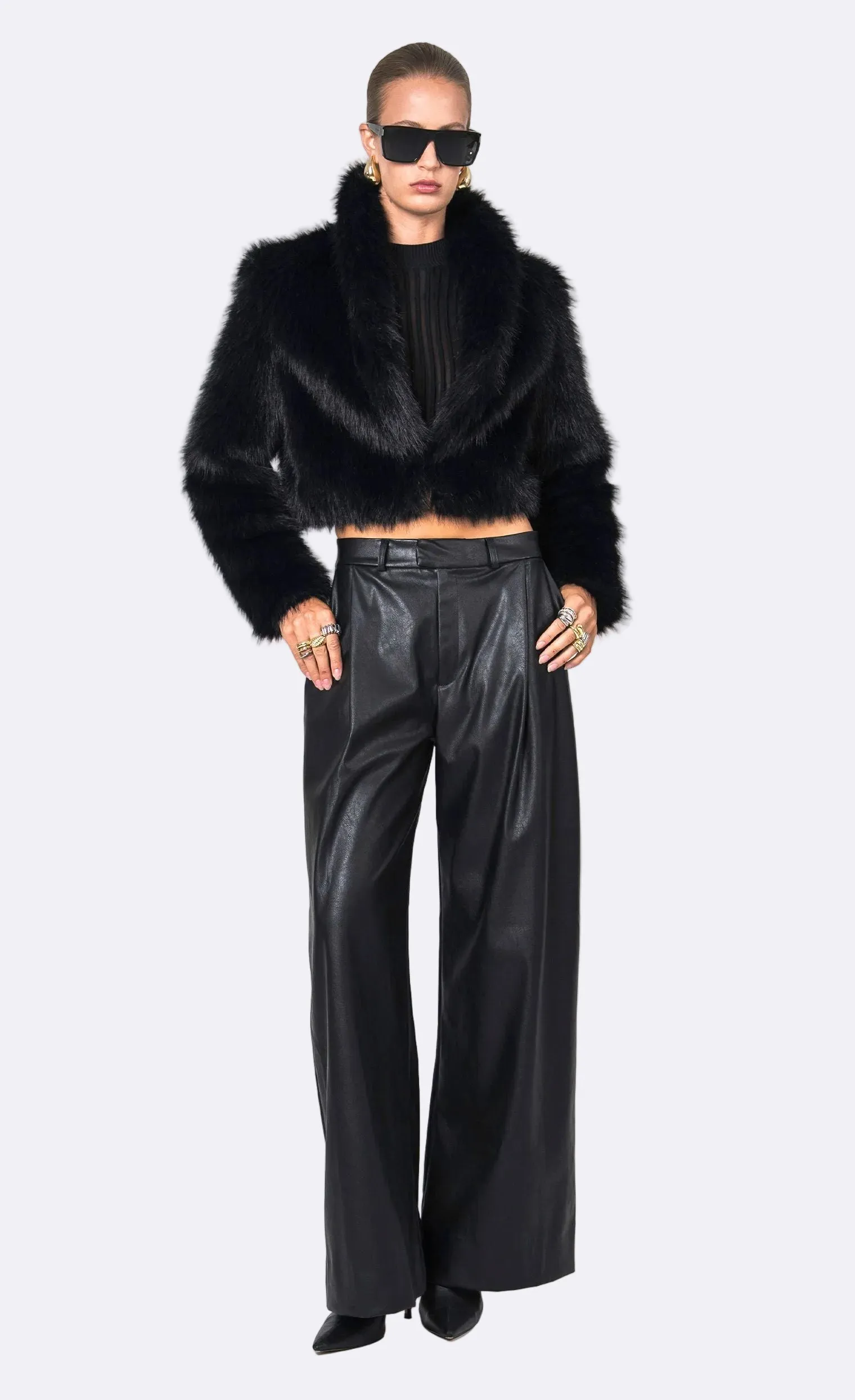 Uma Faux Fur Jacket - Black sold by Nonchalant Label product image thumbnail 2