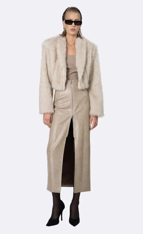 Uma Faux Fur Jacket - Ivory sold by Nonchalant Label