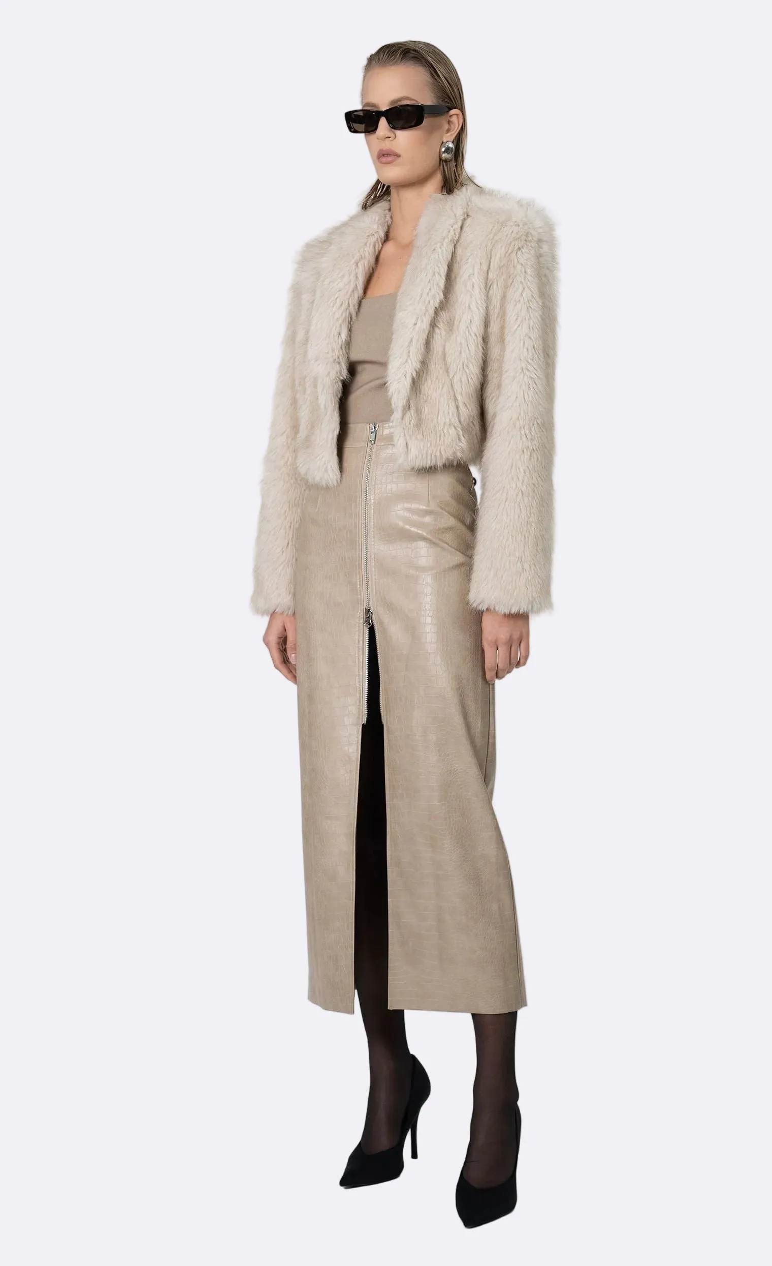 Uma Faux Fur Jacket - Ivory sold by Nonchalant Label product image thumbnail 2