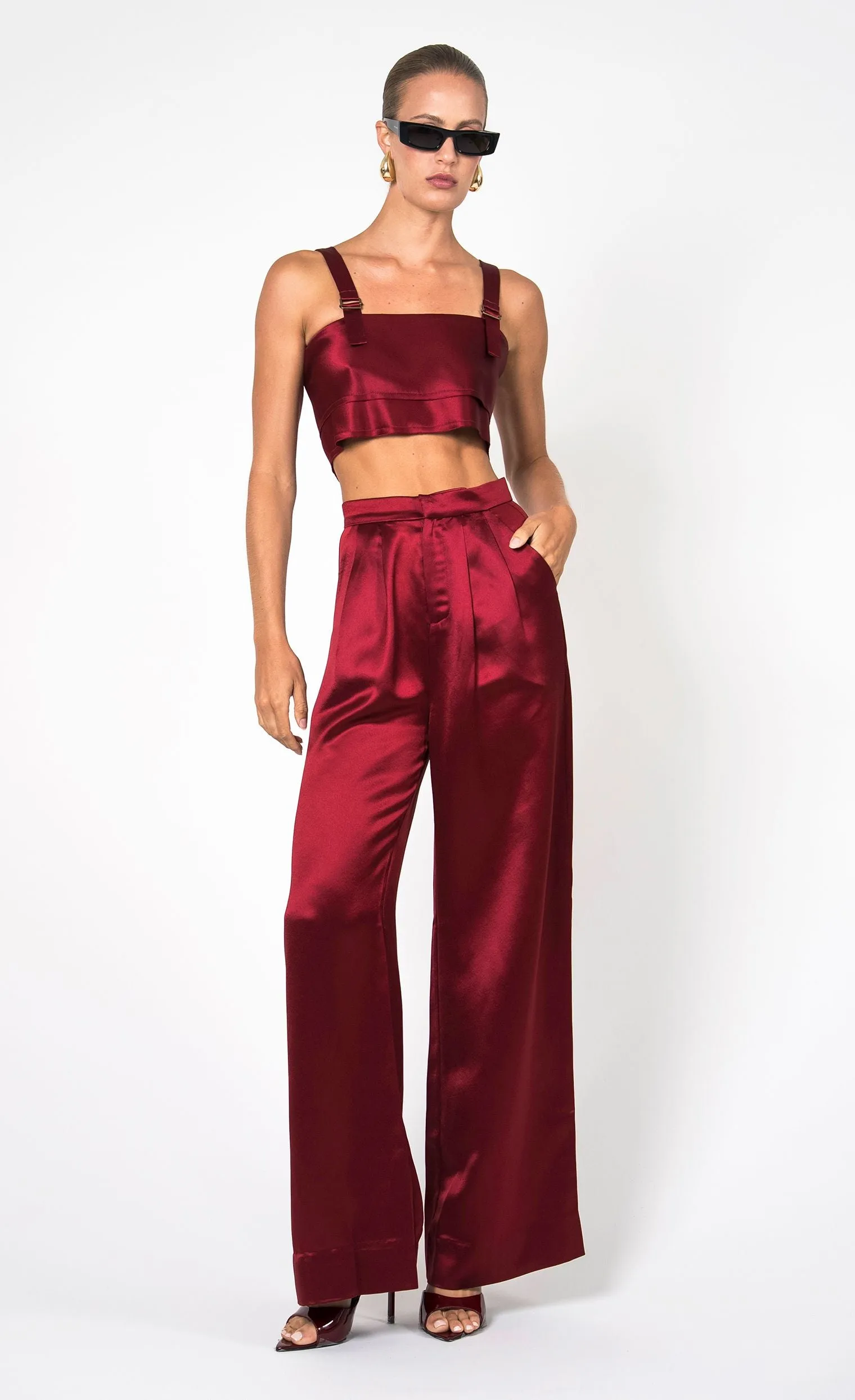 Astrid Crop - Bordeaux sold by Nonchalant Label product image thumbnail 2