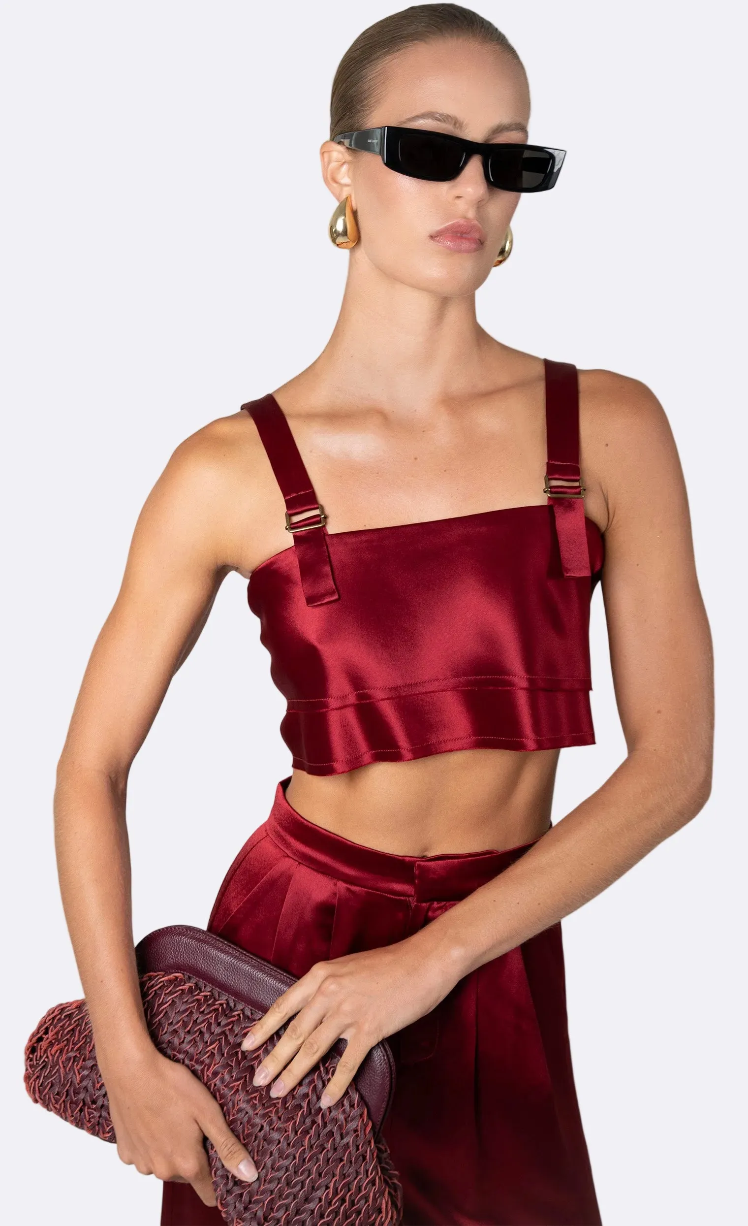 Astrid Crop - Bordeaux sold by Nonchalant Label