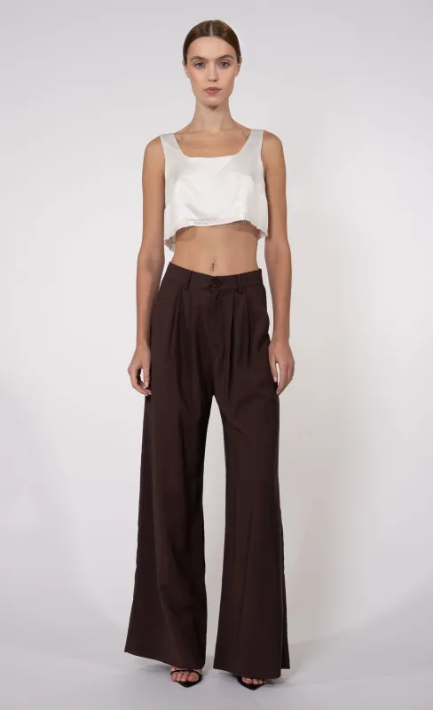 Fabi Wide Leg Pant - Chocolate sold by Nonchalant Label