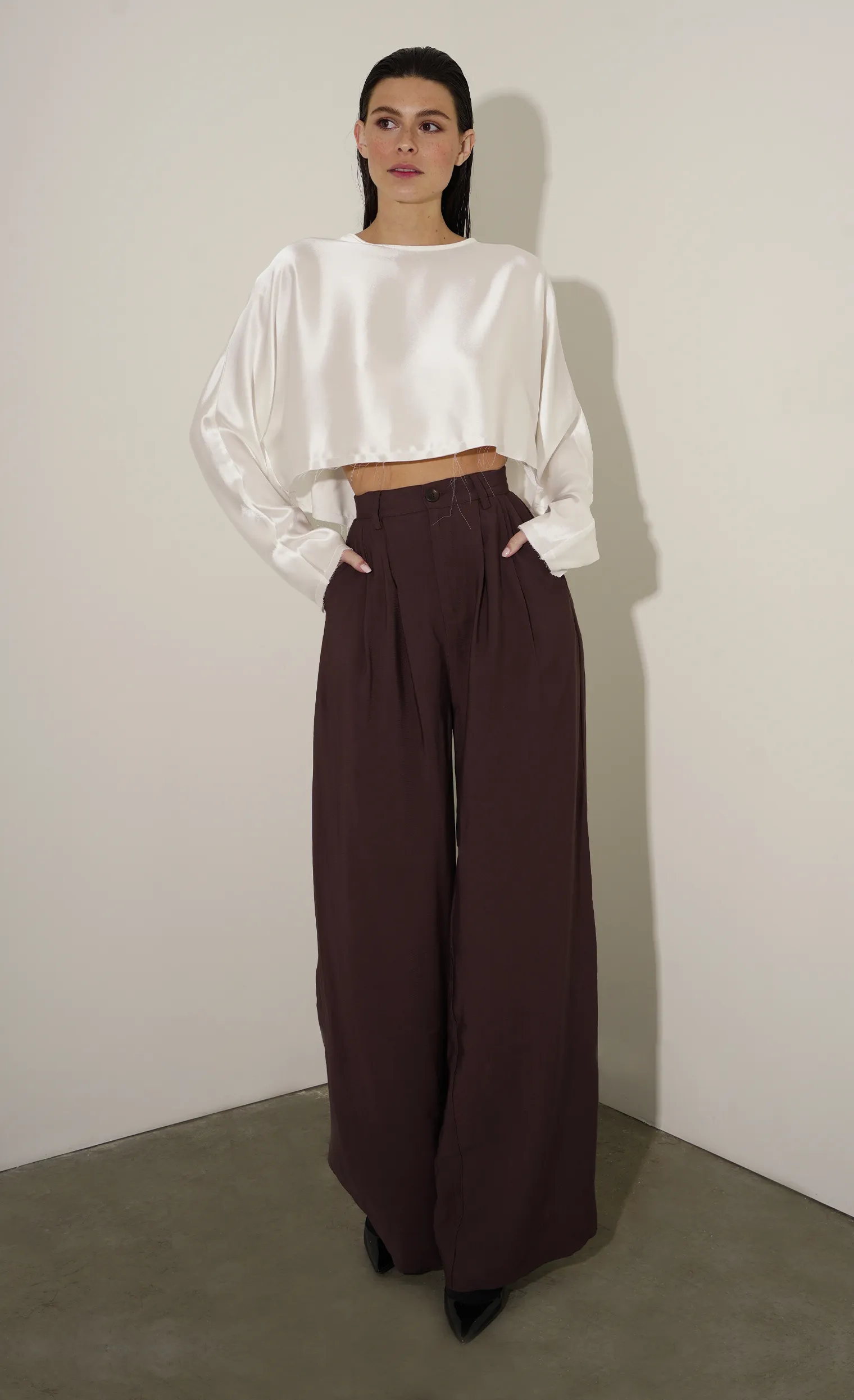 Fabi Wide Leg Pant - Chocolate sold by Nonchalant Label product image thumbnail 4