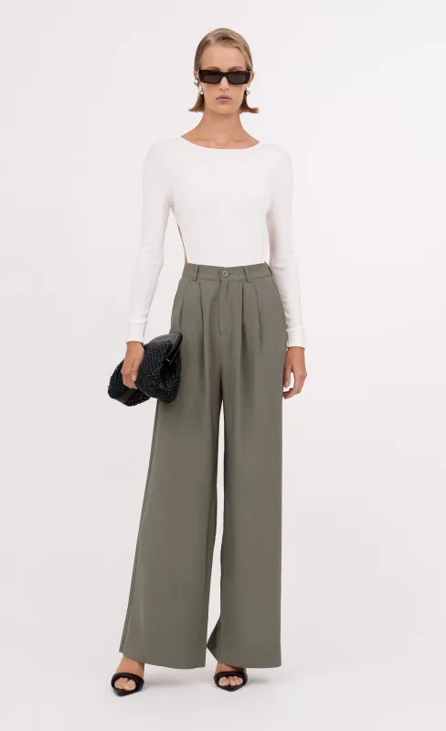 Fabi Wide Leg Pant - Olive sold by Nonchalant Label