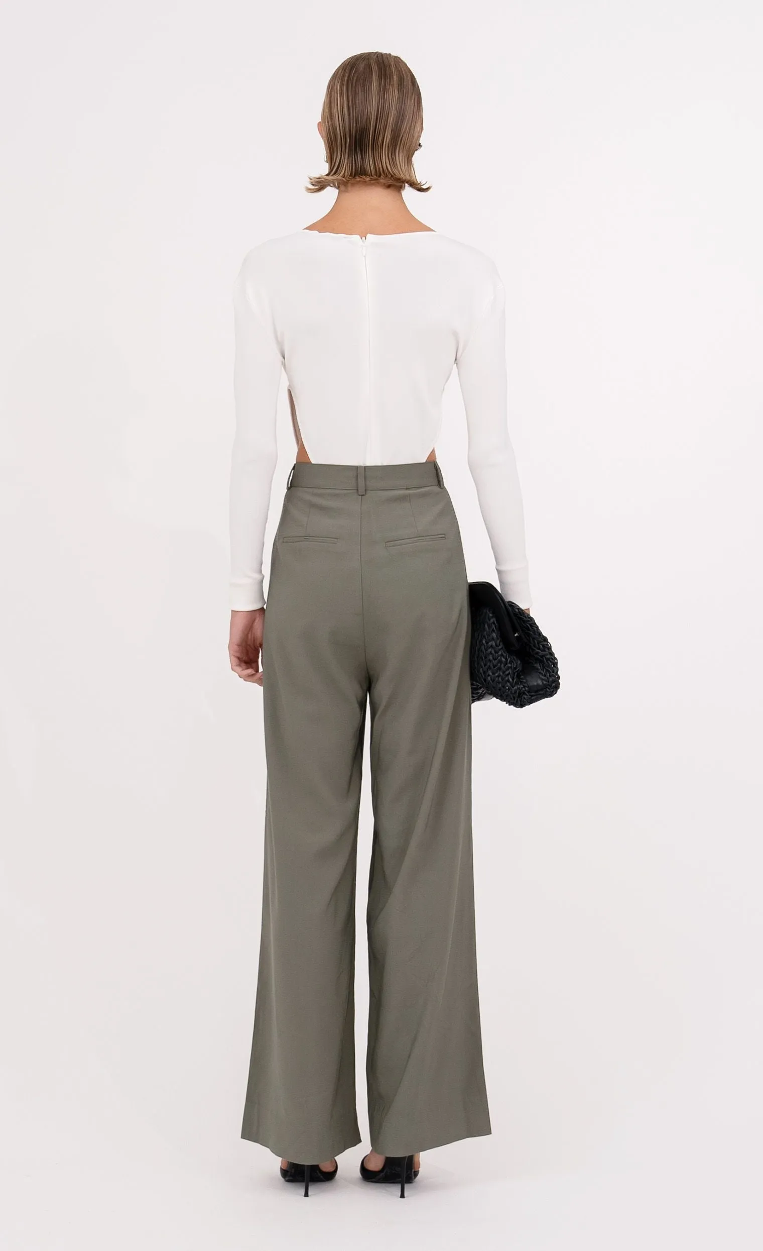 Fabi Wide Leg Pant - Olive sold by Nonchalant Label product image thumbnail 3
