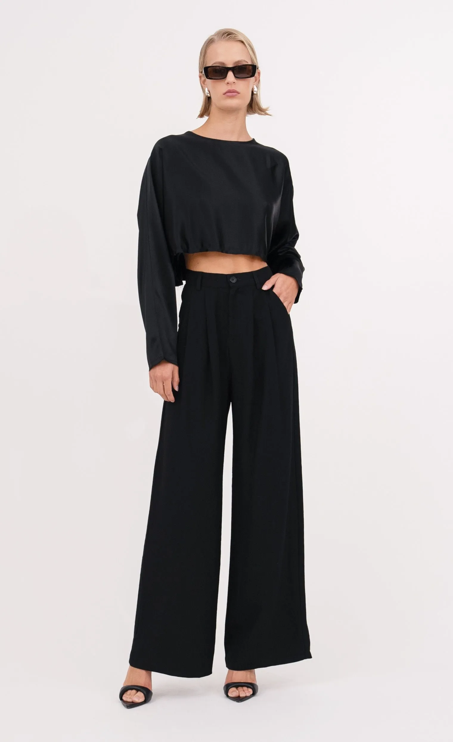 Fabi Wide Leg Pant - Black sold by Nonchalant Label