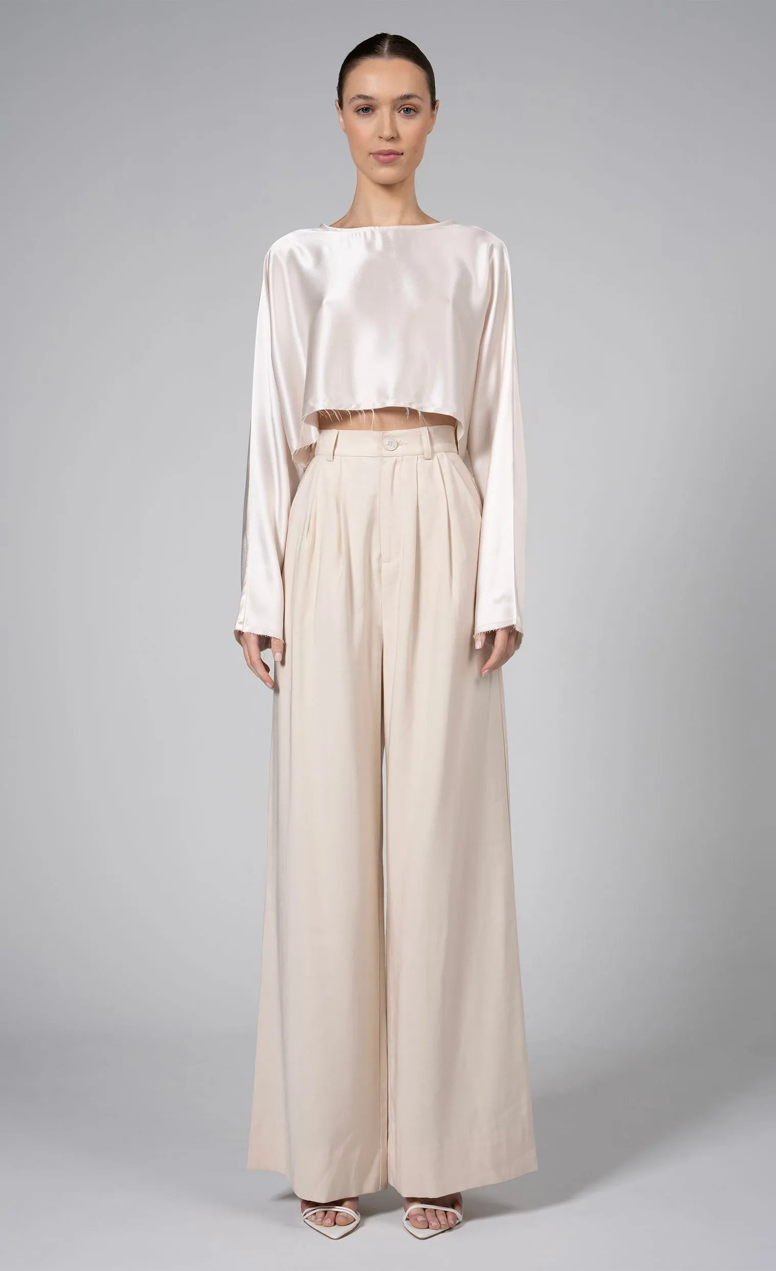 Fabi Wide Leg Pant - Oat sold by Nonchalant Label