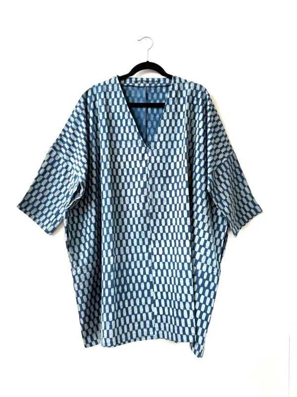 Dress / Tunic Indigo Small Rectangle sold by Happy French Gang