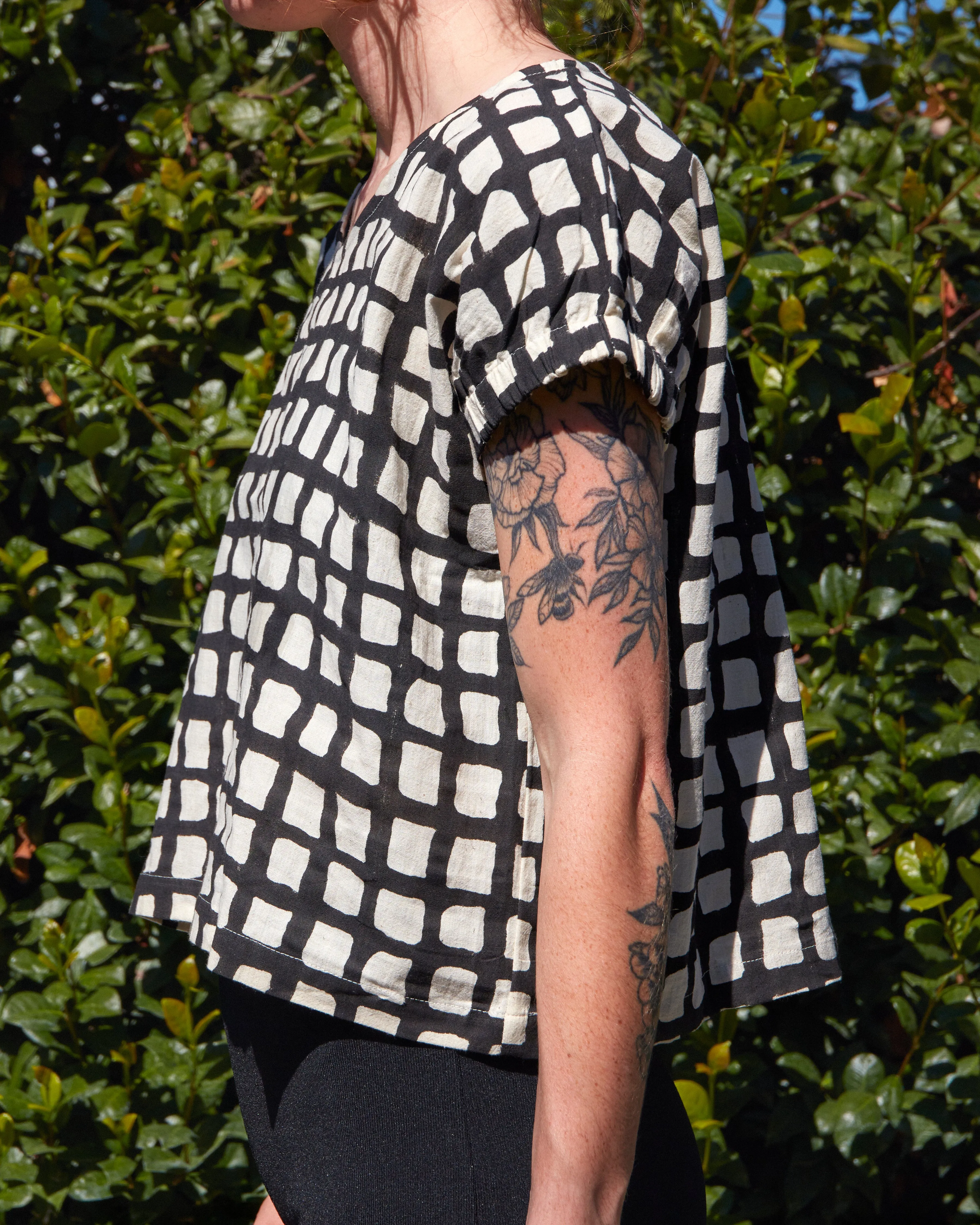 Zélia Top Black Grid sold by Happy French Gang product image thumbnail 2