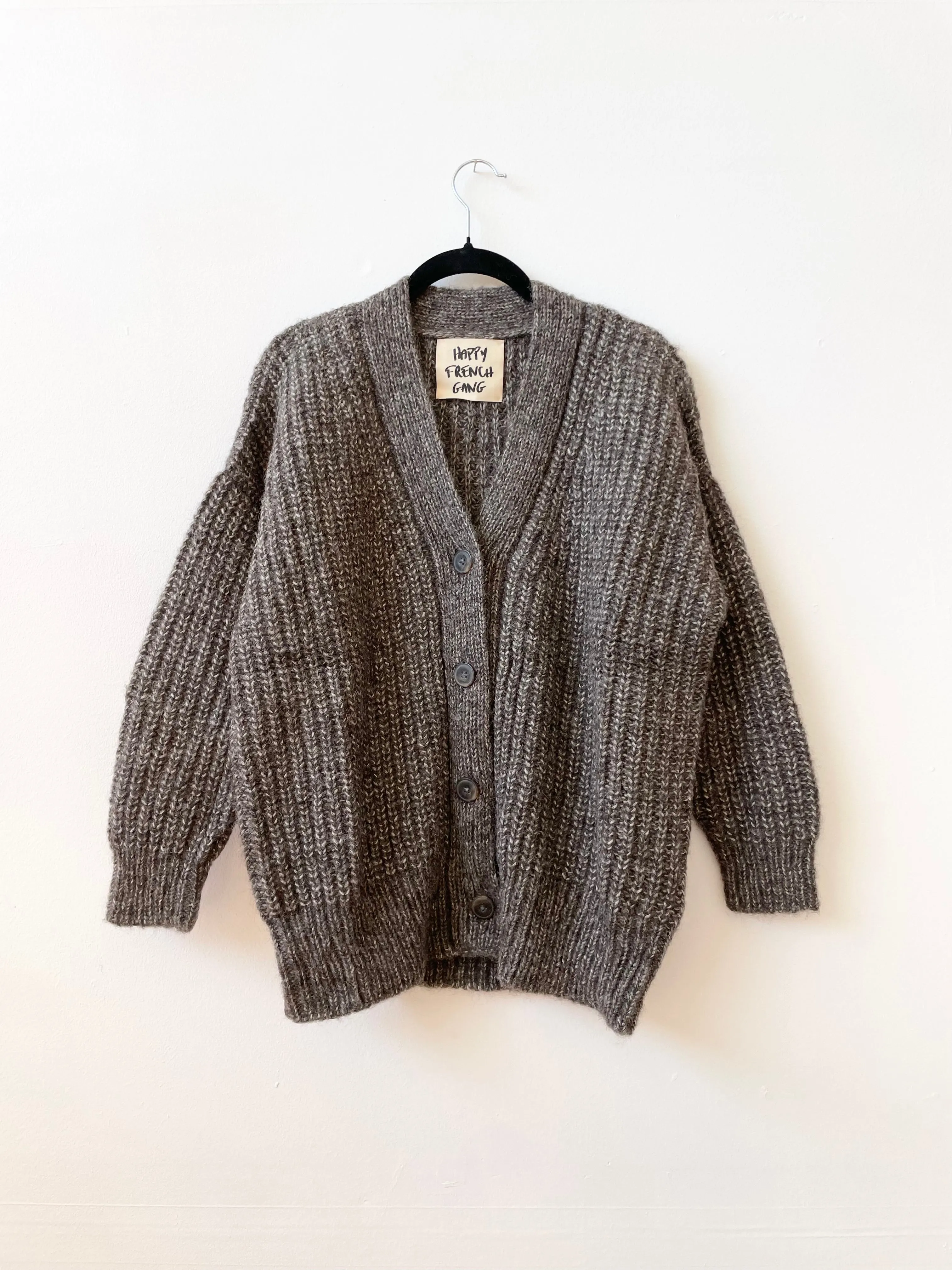 Graphite Gaston Cardigan, Undyed Alpaca sold by Happy French Gang product image thumbnail 2