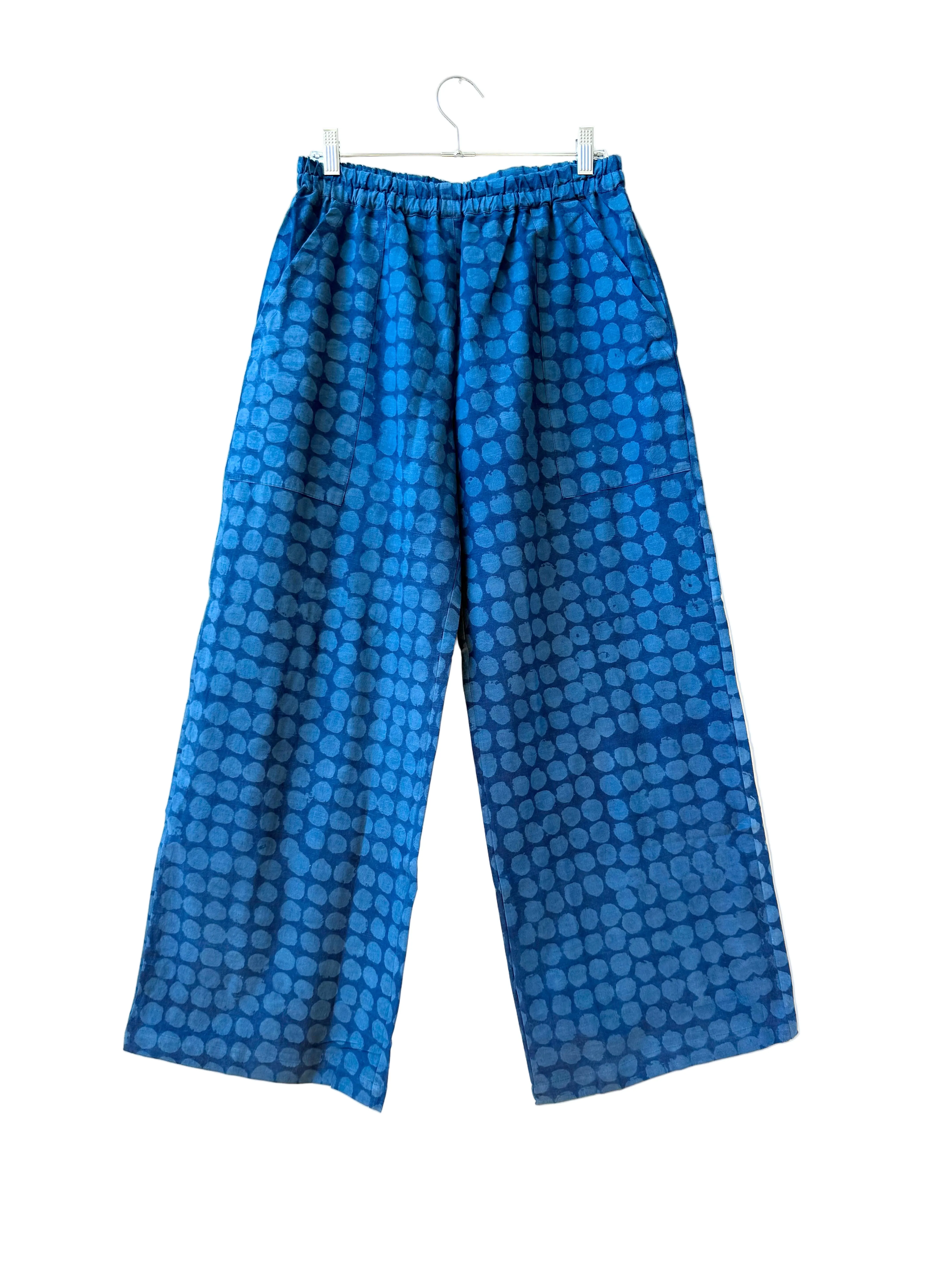 Omar Indigo Big Dots Pants sold by Happy French Gang