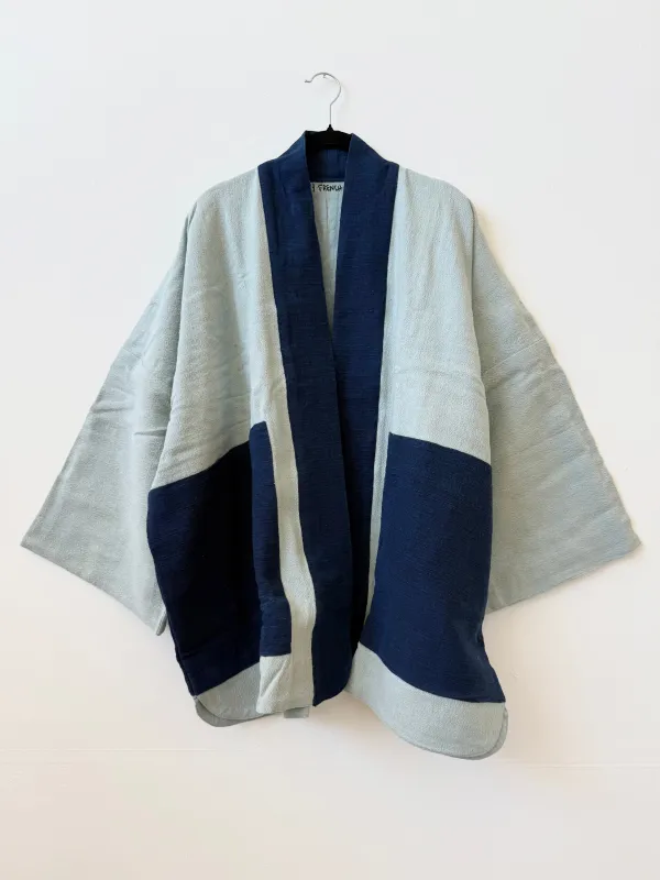 Indigo Light Waves Coat made by Happy French Gang