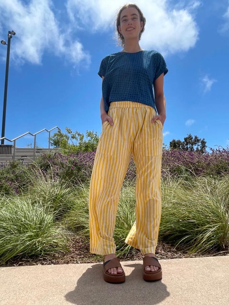 Omar Yellow Rayé Pants sold by Happy French Gang product image thumbnail 4