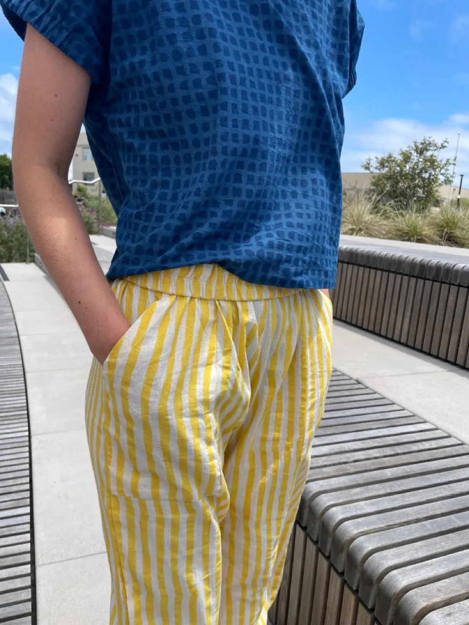 Omar Yellow Rayé Pants sold by Happy French Gang product image thumbnail 5