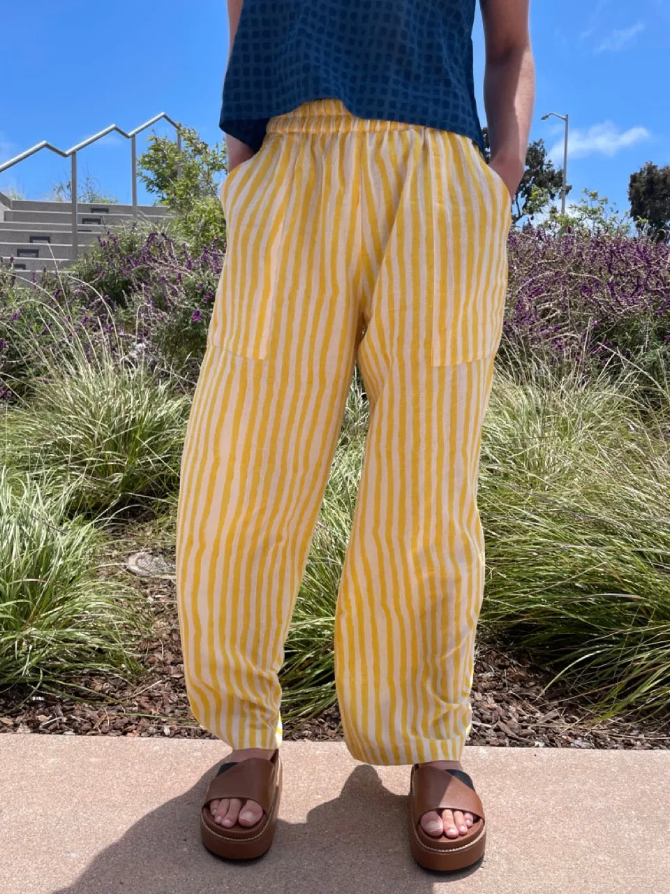 Omar Yellow Rayé Pants sold by Happy French Gang product image thumbnail 2