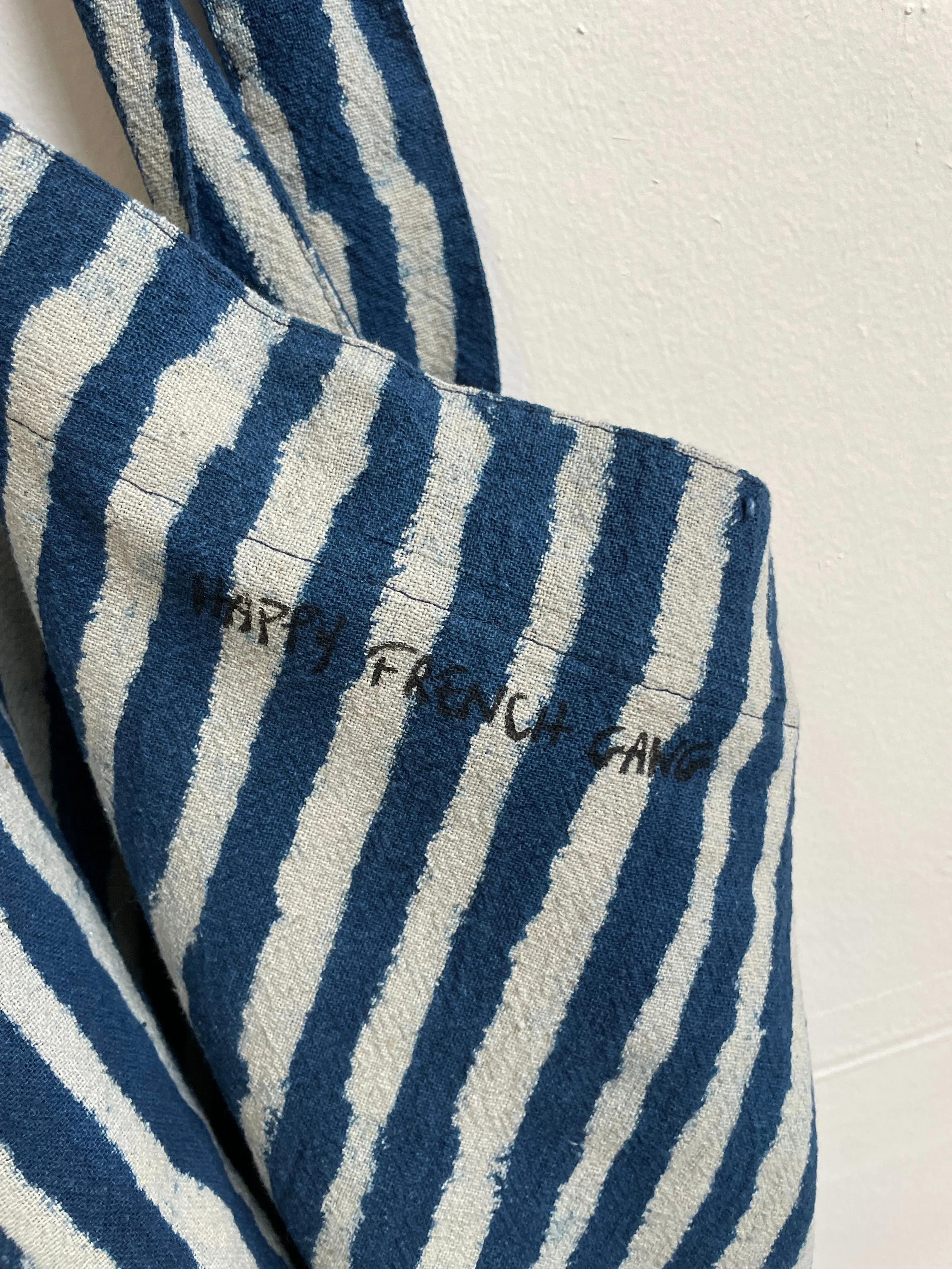 Weekend Tote Bag - Indigo Stripes sold by Happy French Gang product image thumbnail 5