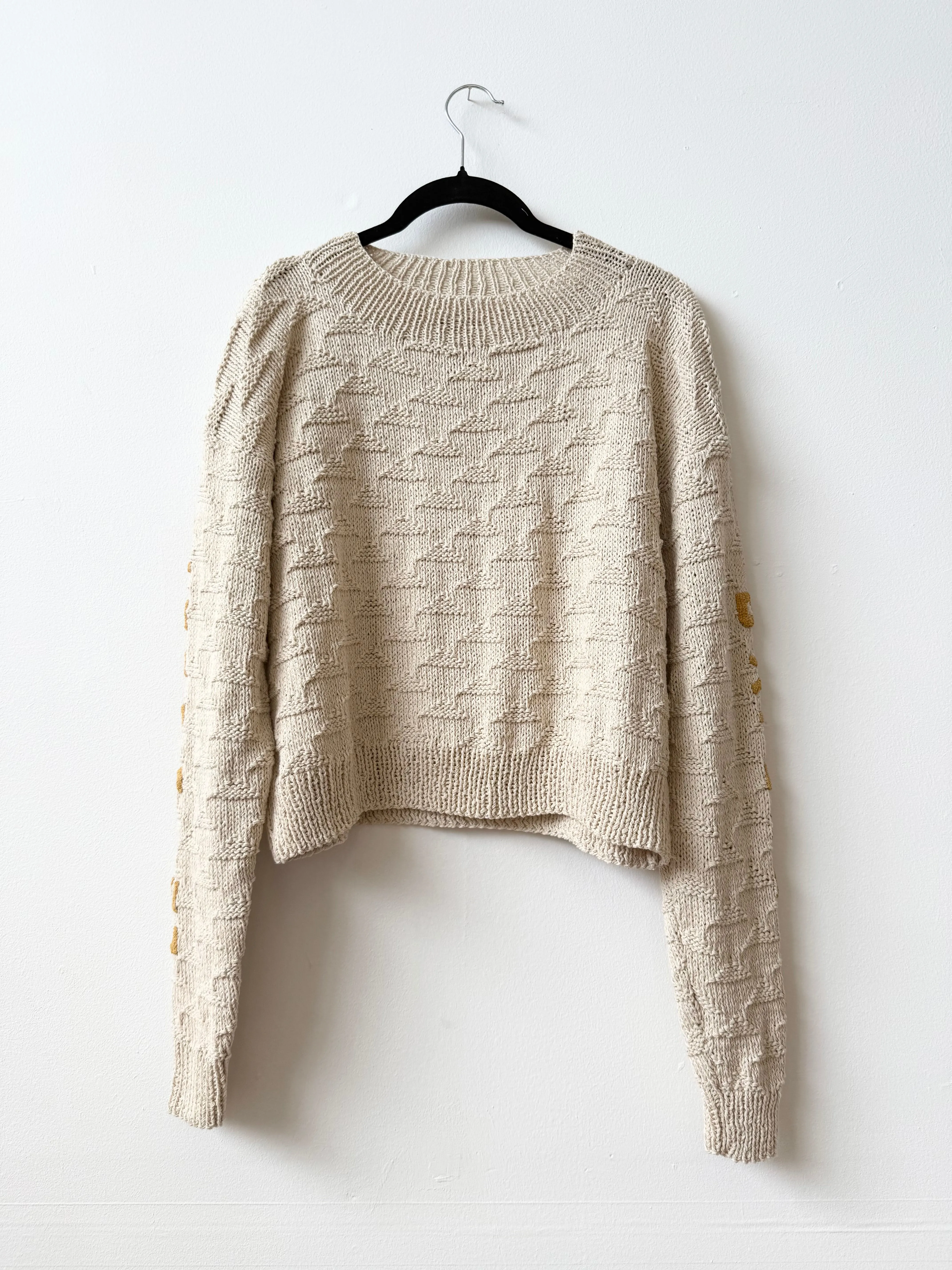 Le Soleil Brille Sweater, Hand Knit & Natural Dyes & Crochet Appliqué sold by Happy French Gang product image thumbnail 3