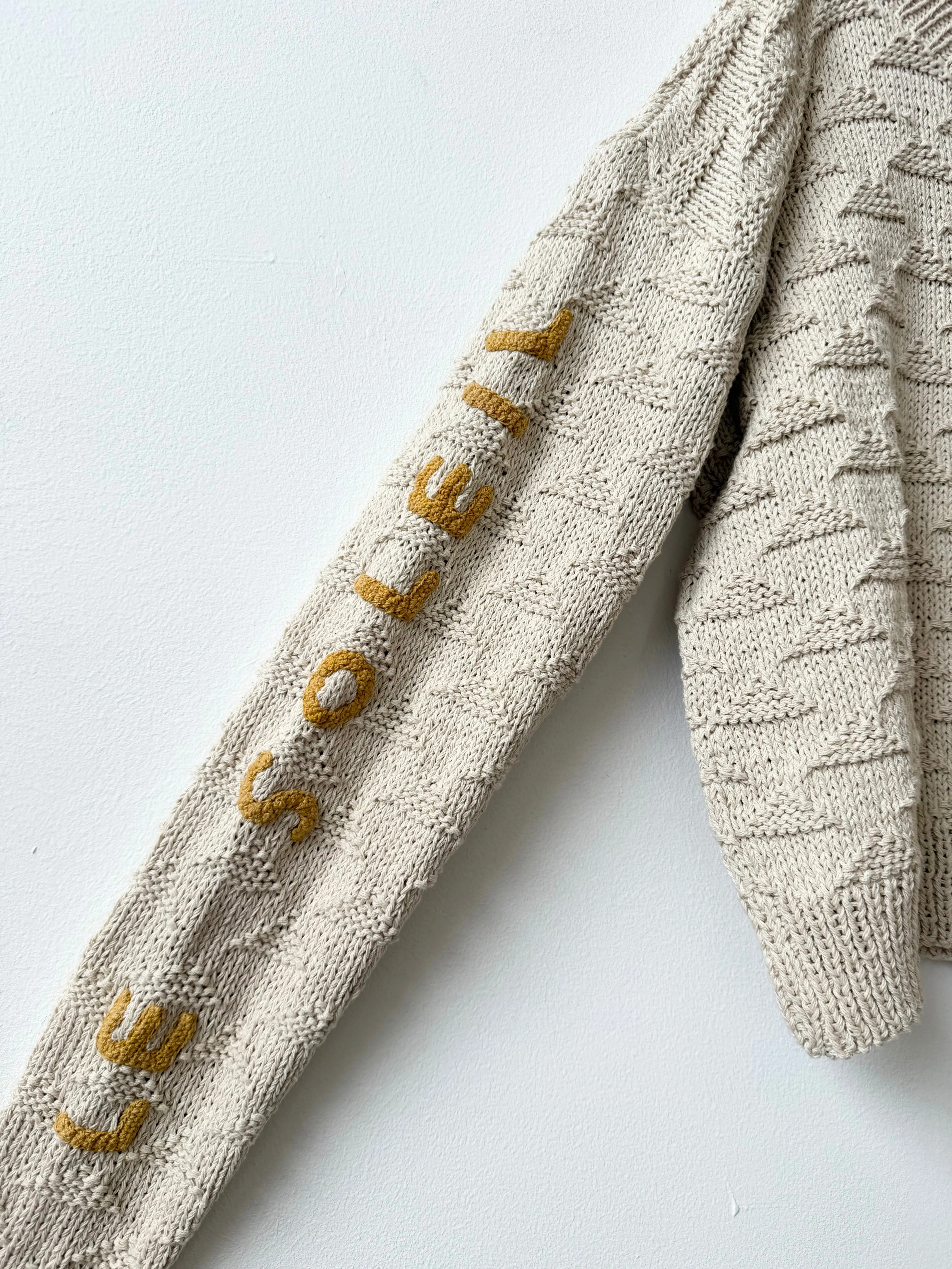 Le Soleil Brille Sweater, Hand Knit & Natural Dyes & Crochet Appliqué sold by Happy French Gang product image thumbnail 4