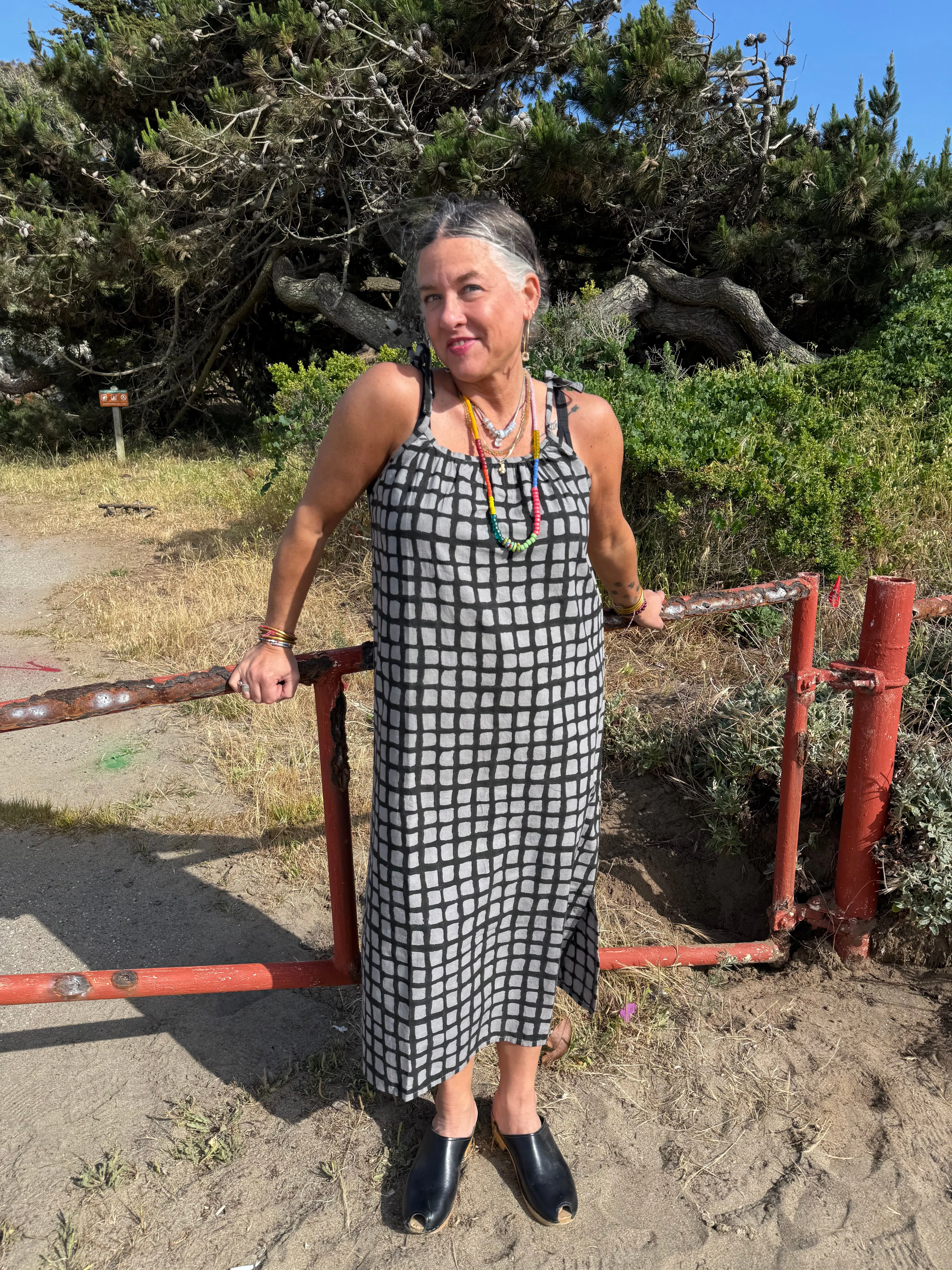 Aurore Dress Black Grid And Grey sold by Happy French Gang product image thumbnail 3