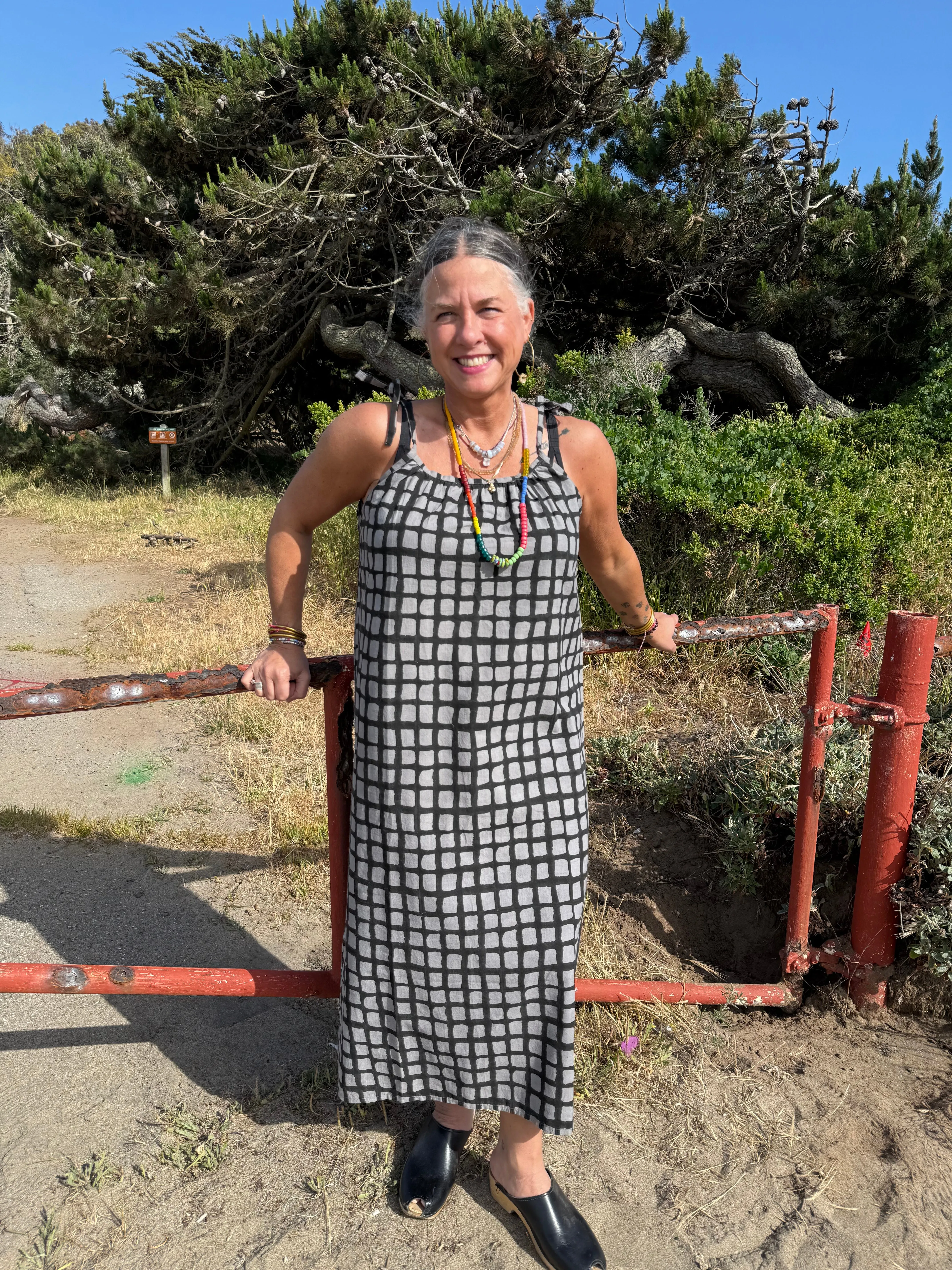 Aurore Dress Black Grid And Grey sold by Happy French Gang product image thumbnail 5