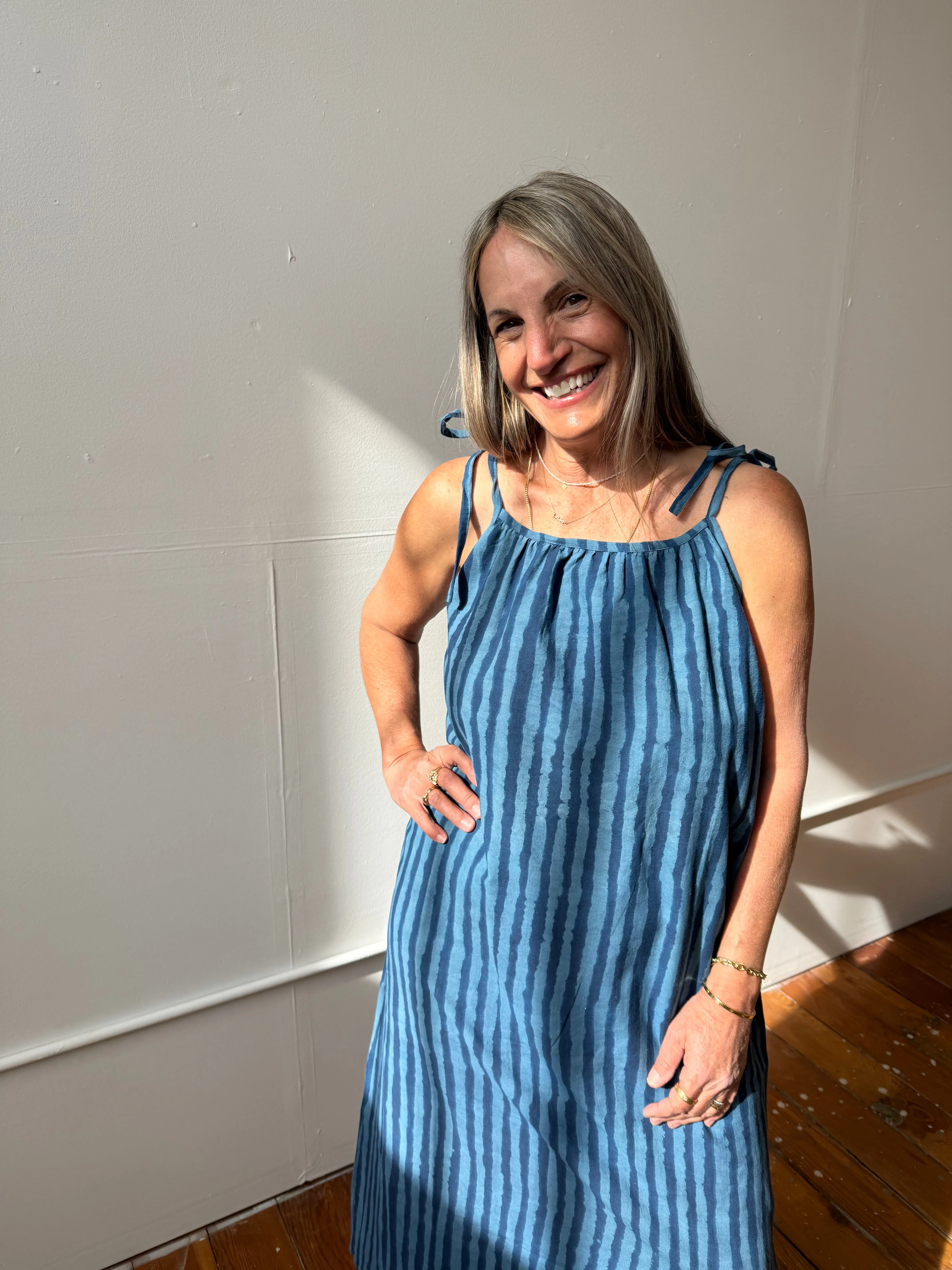 Aurore Dress Indigo Stripes sold by Happy French Gang product image thumbnail 4