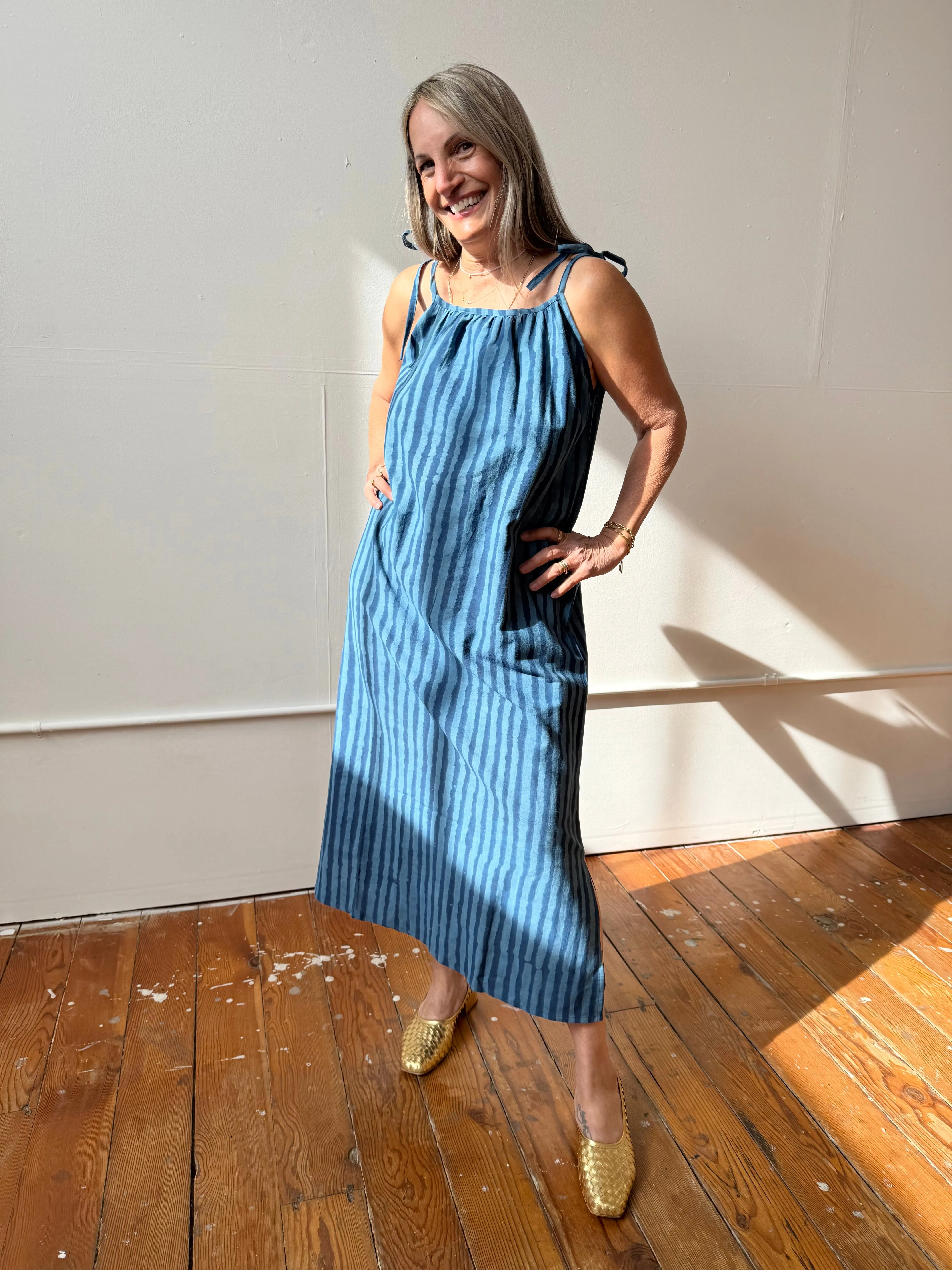 Aurore Dress Indigo Stripes sold by Happy French Gang product image thumbnail 2