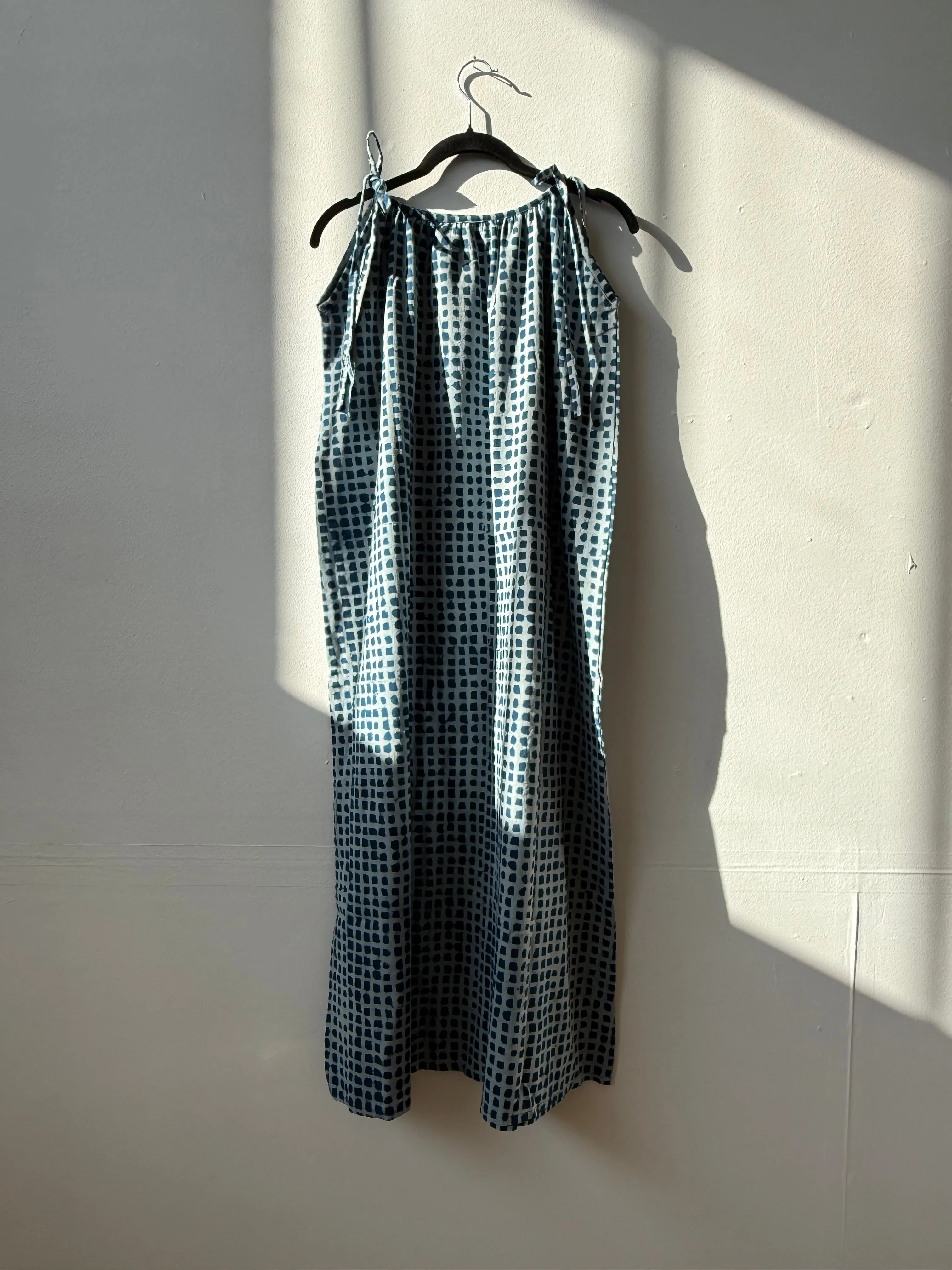Aurore Dress Indigo Check sold by Happy French Gang