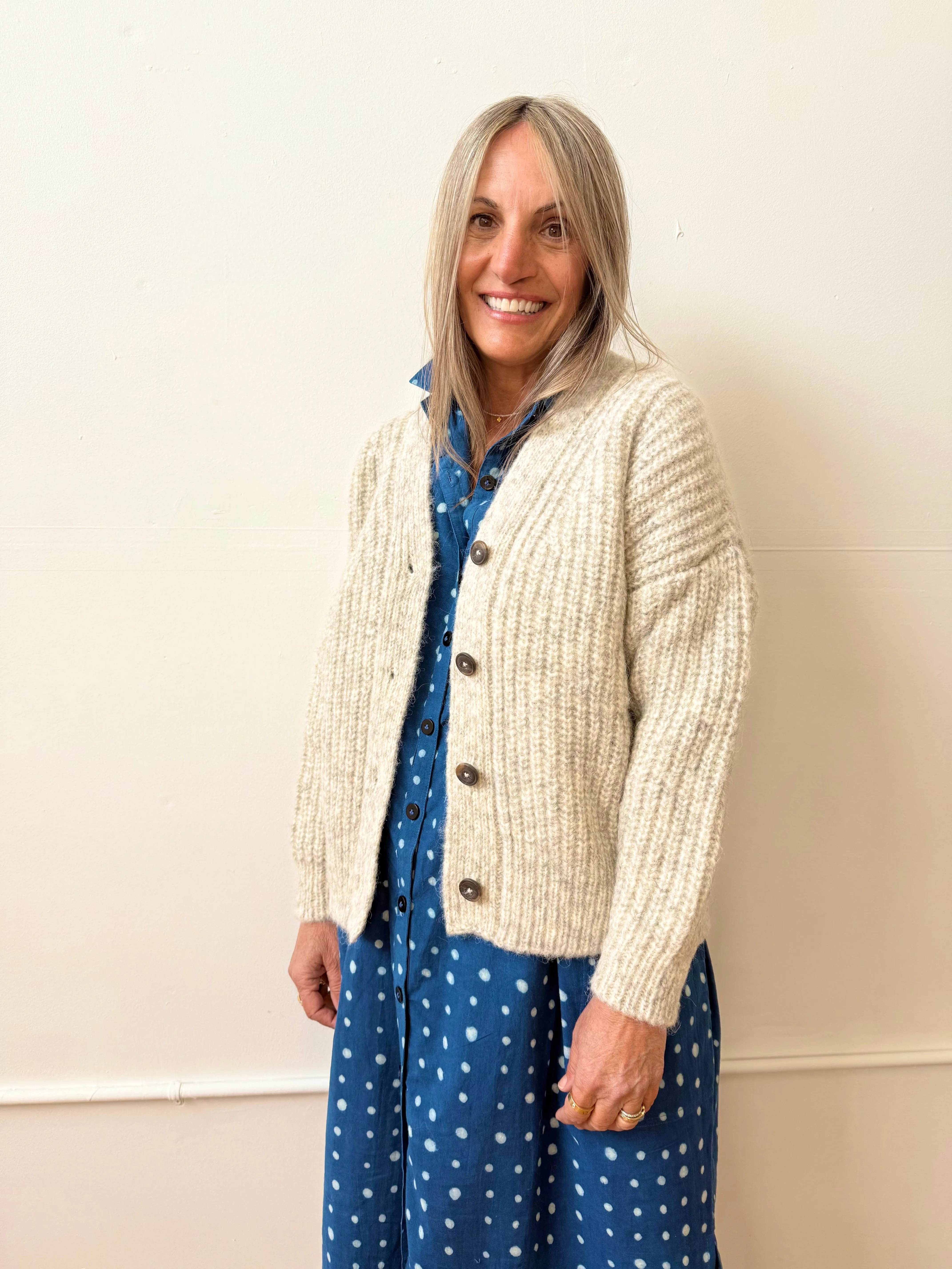 Silver Gaston Cardigan, Undyed Alpaca sold by Happy French Gang product image thumbnail 5