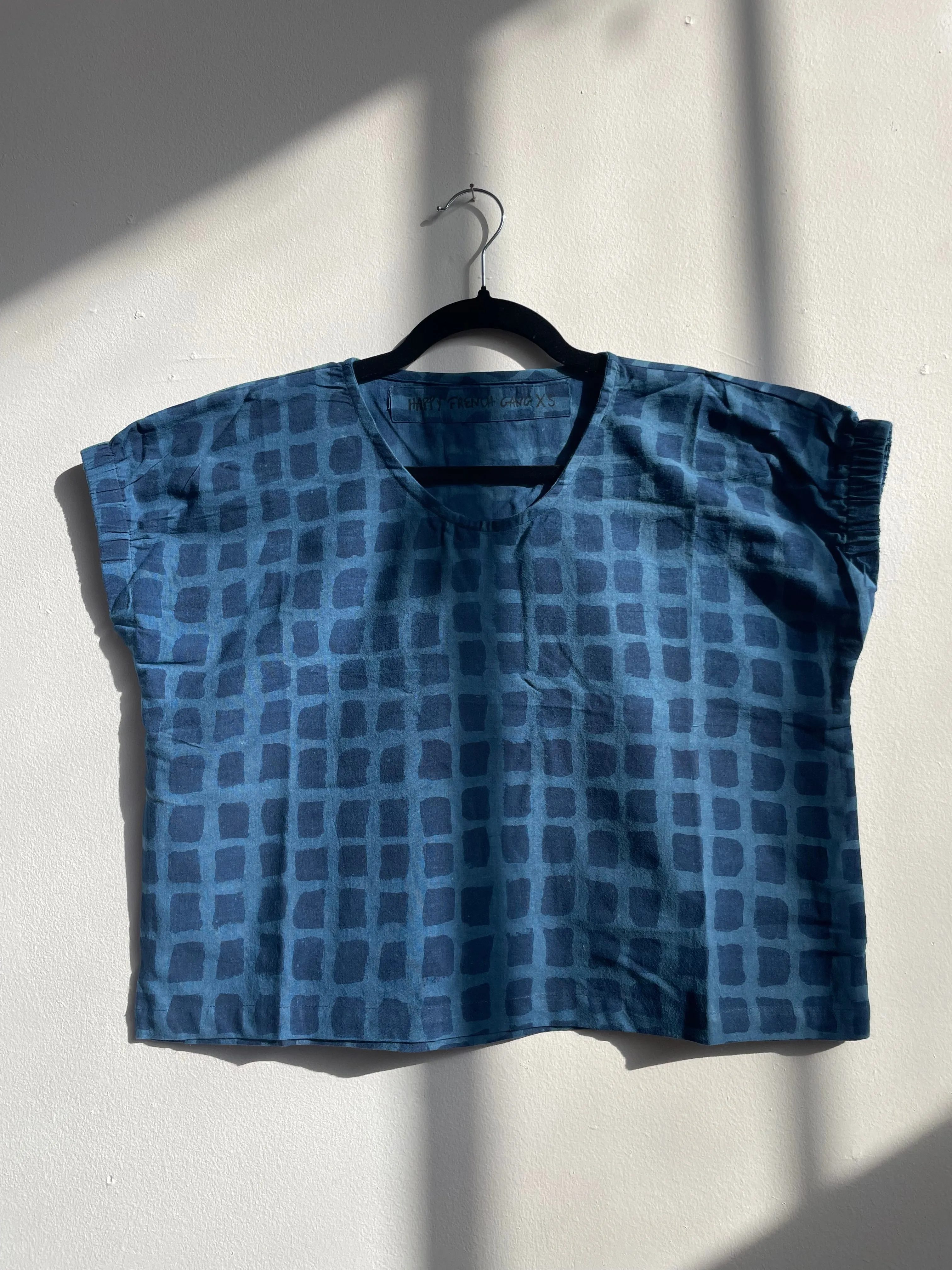 Zélia Top Indigo Big Squares sold by Happy French Gang product image thumbnail 3