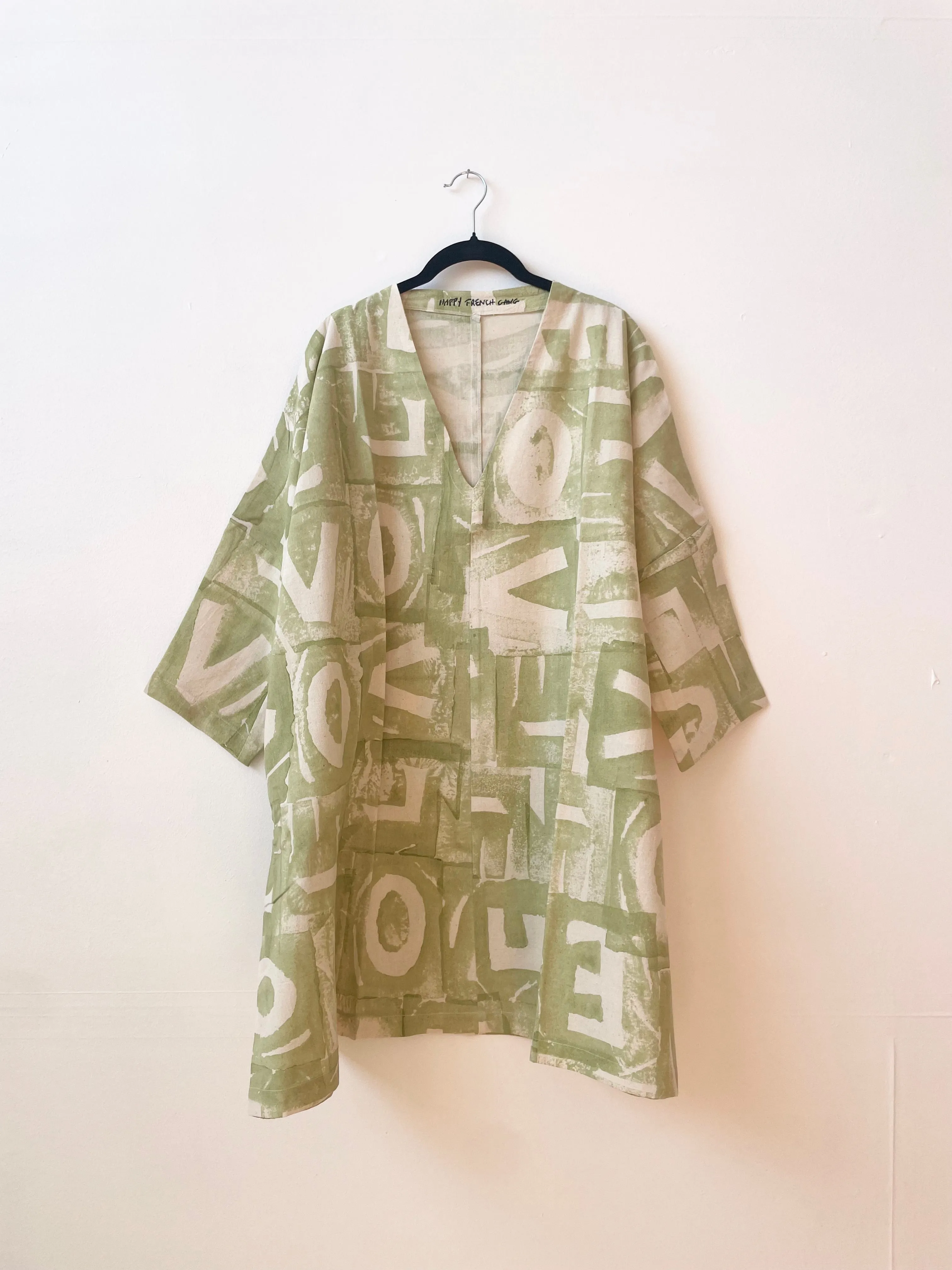 Love Letters Dress/Tunic - Green sold by Happy French Gang