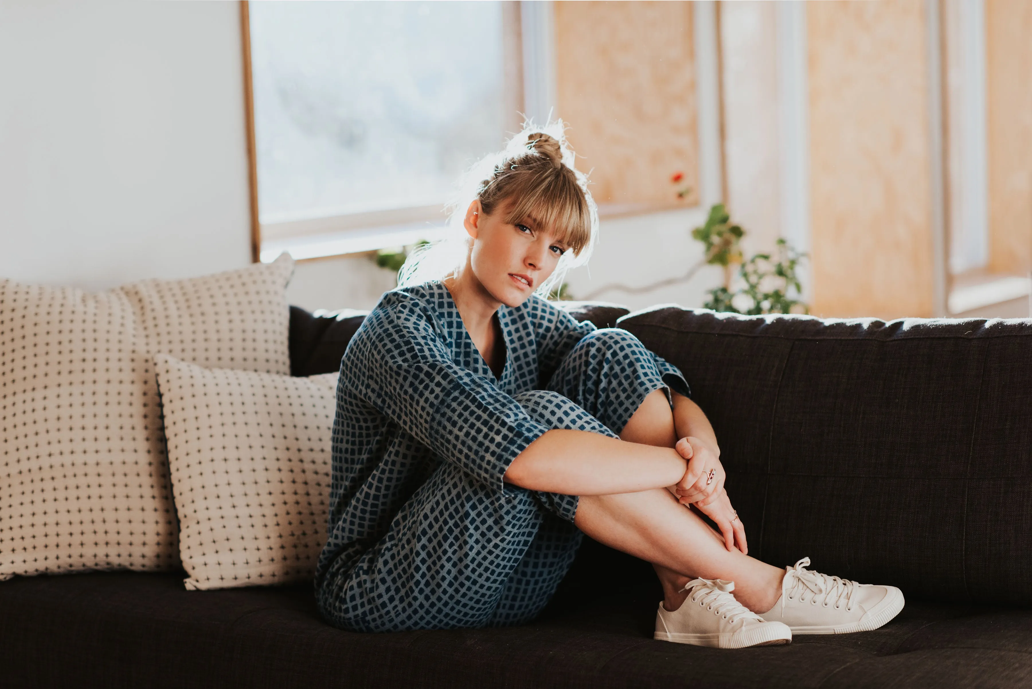 Check Indigo Jumpsuit sold by Happy French Gang product image thumbnail 5