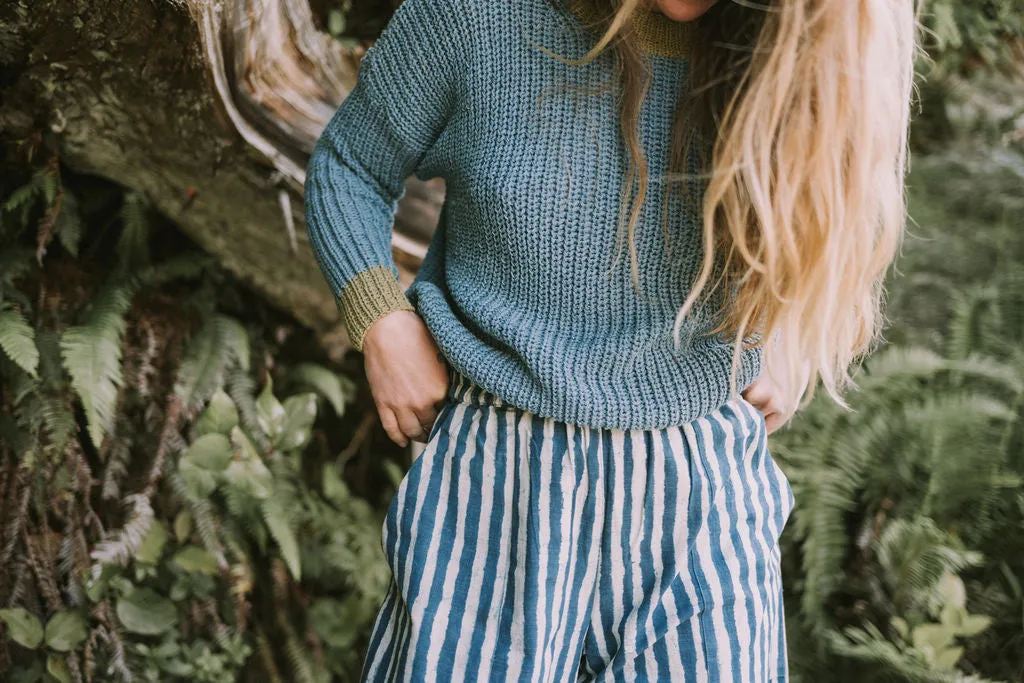 Omar Indigo Stripes Light Pants sold by Happy French Gang product image thumbnail 3