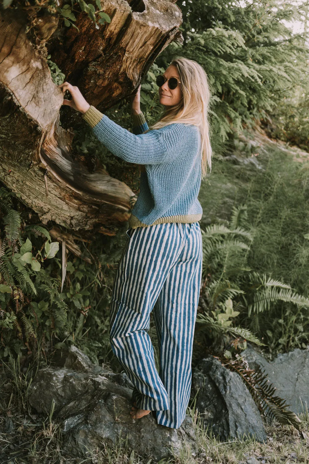 Omar Indigo Stripes Light Pants sold by Happy French Gang product image thumbnail 2