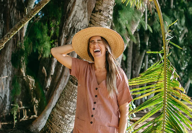 Short Sleeve Light Terracotta Jumpsuit sold by Happy French Gang product image thumbnail 3