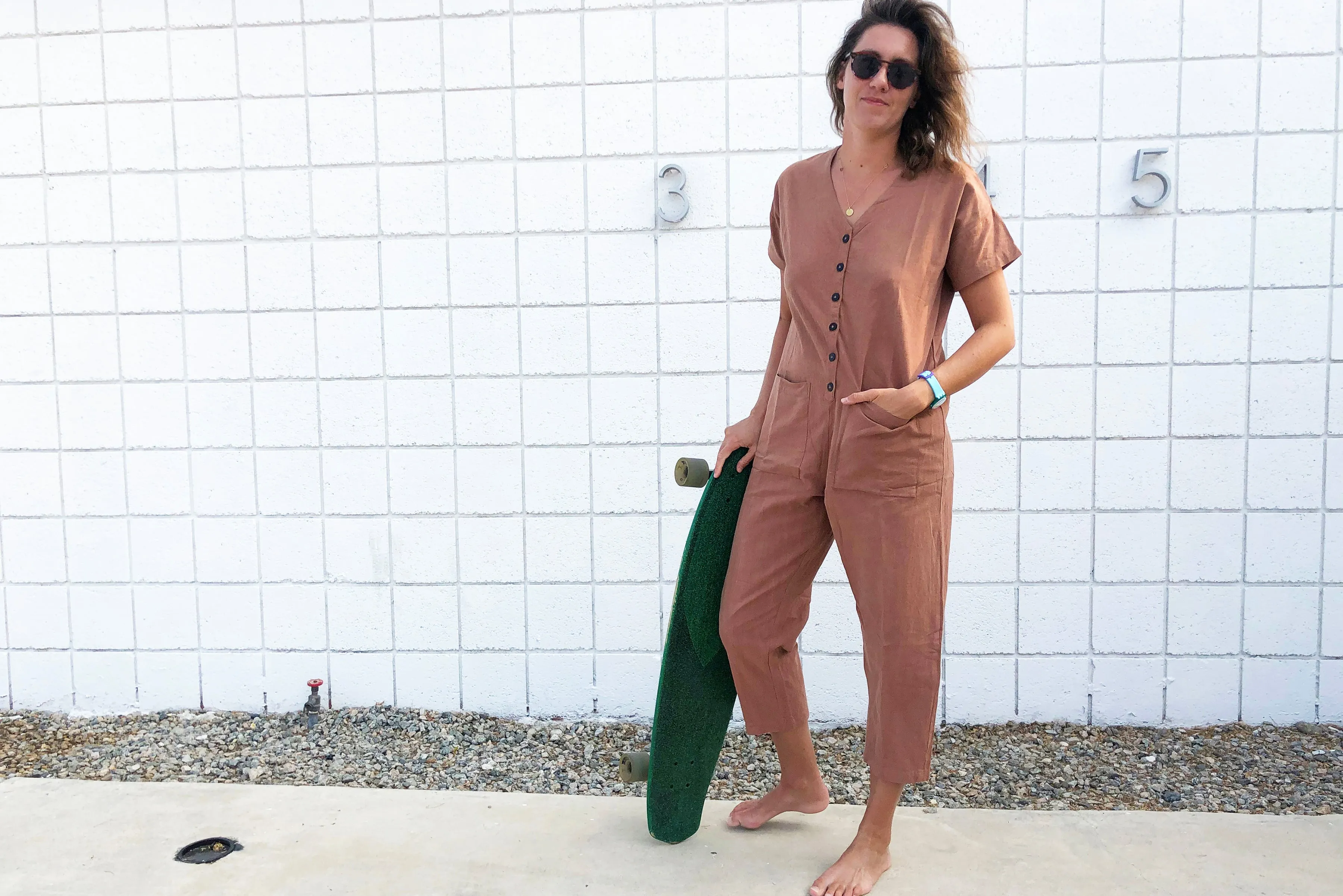 Short Sleeve Light Terracotta Jumpsuit sold by Happy French Gang product image thumbnail 2