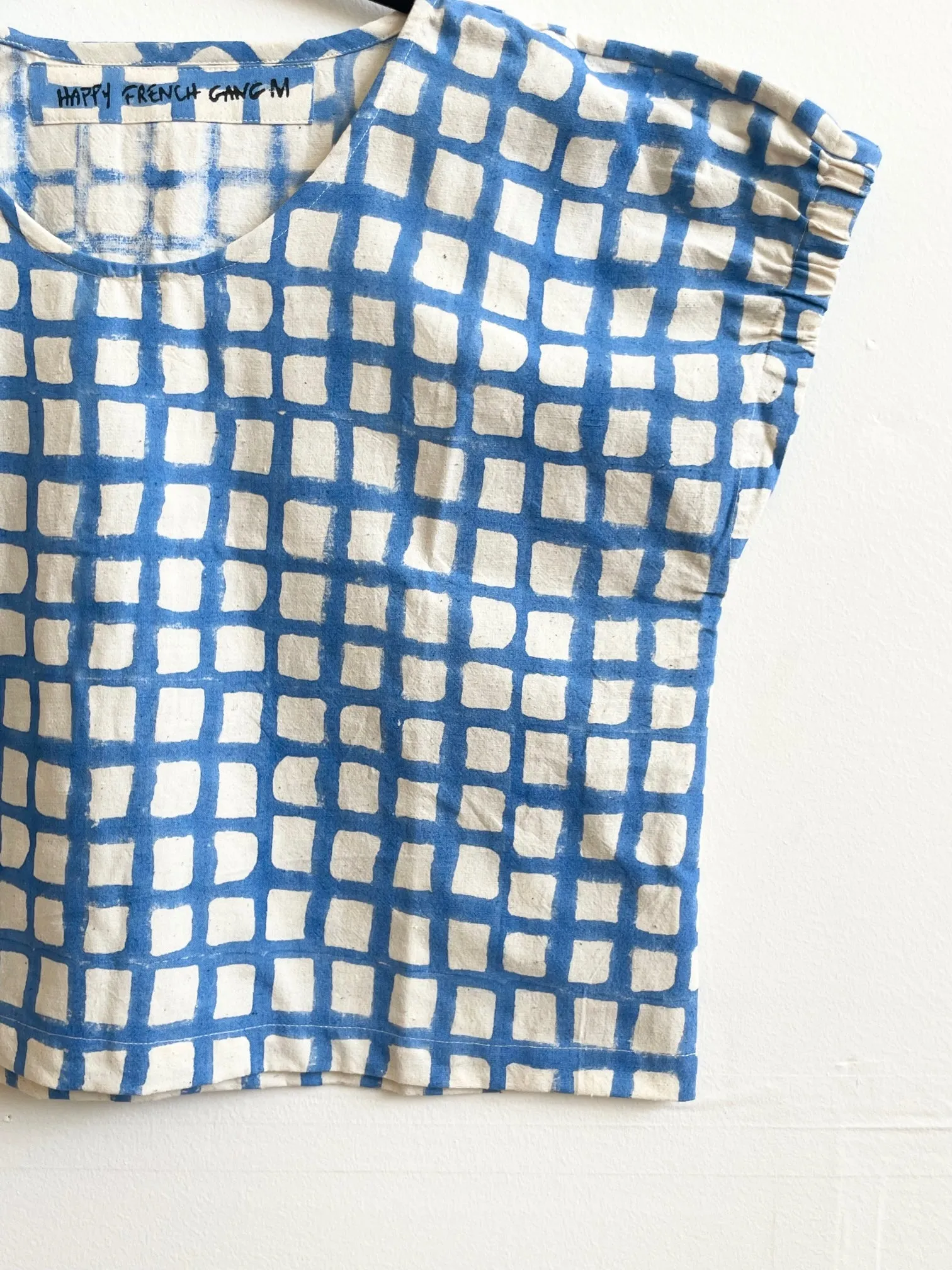 Zélia Top Blue Grid sold by Happy French Gang product image thumbnail 4