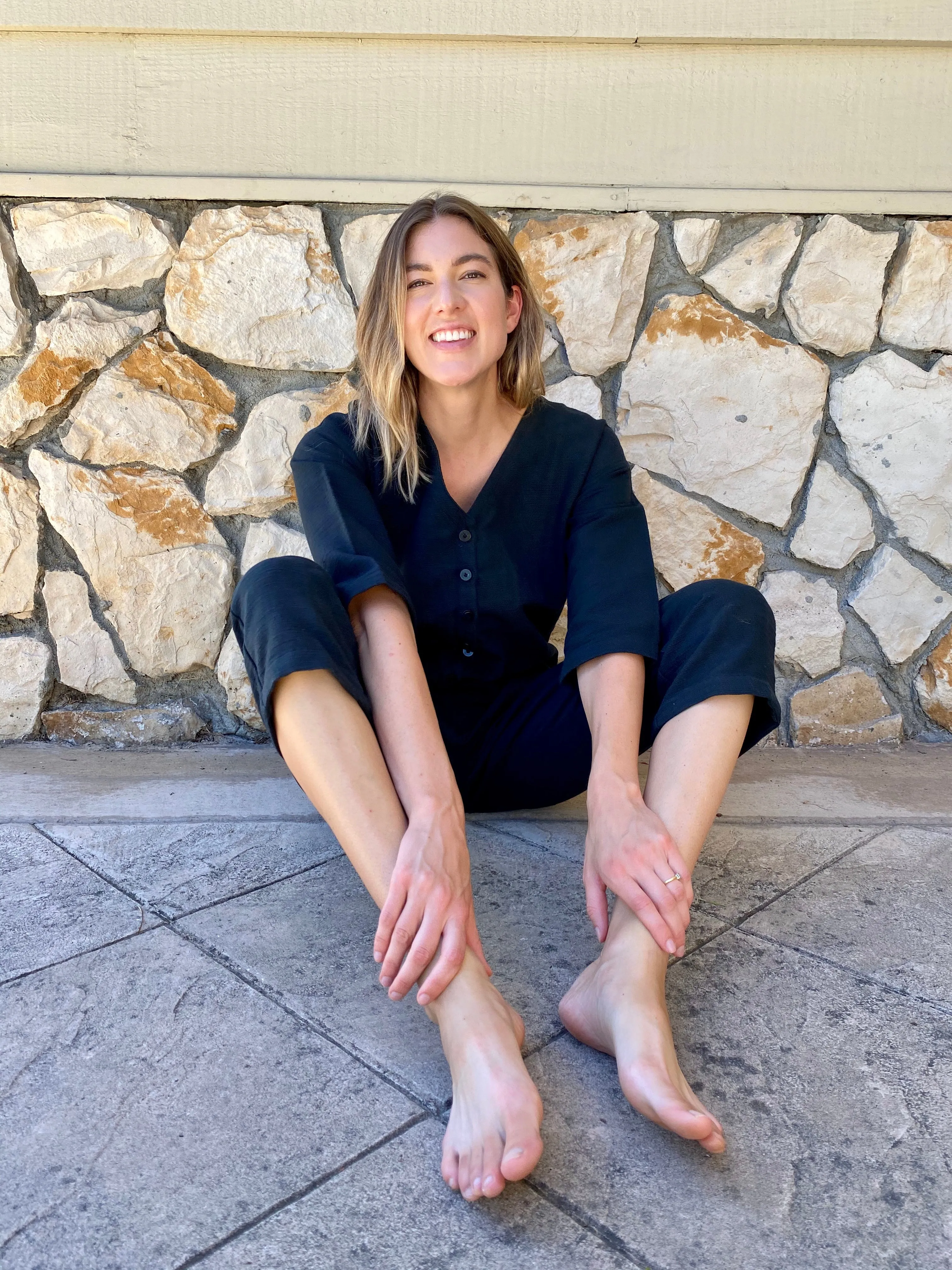 Black Textured Jumpsuit sold by Happy French Gang product image thumbnail 3