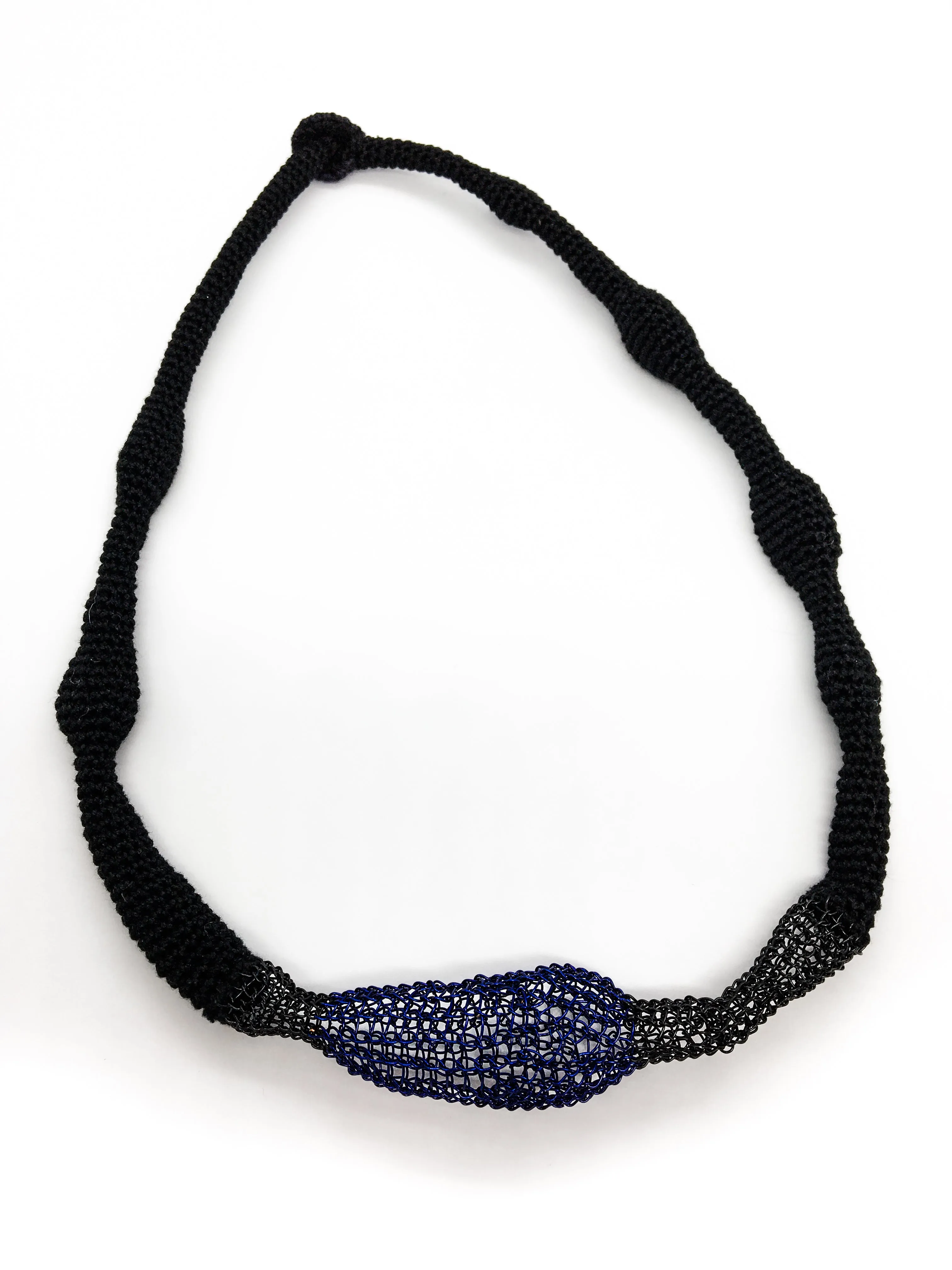 Blue Accent Wave Necklace - Cotton & Metal sold by Happy French Gang product image thumbnail 3