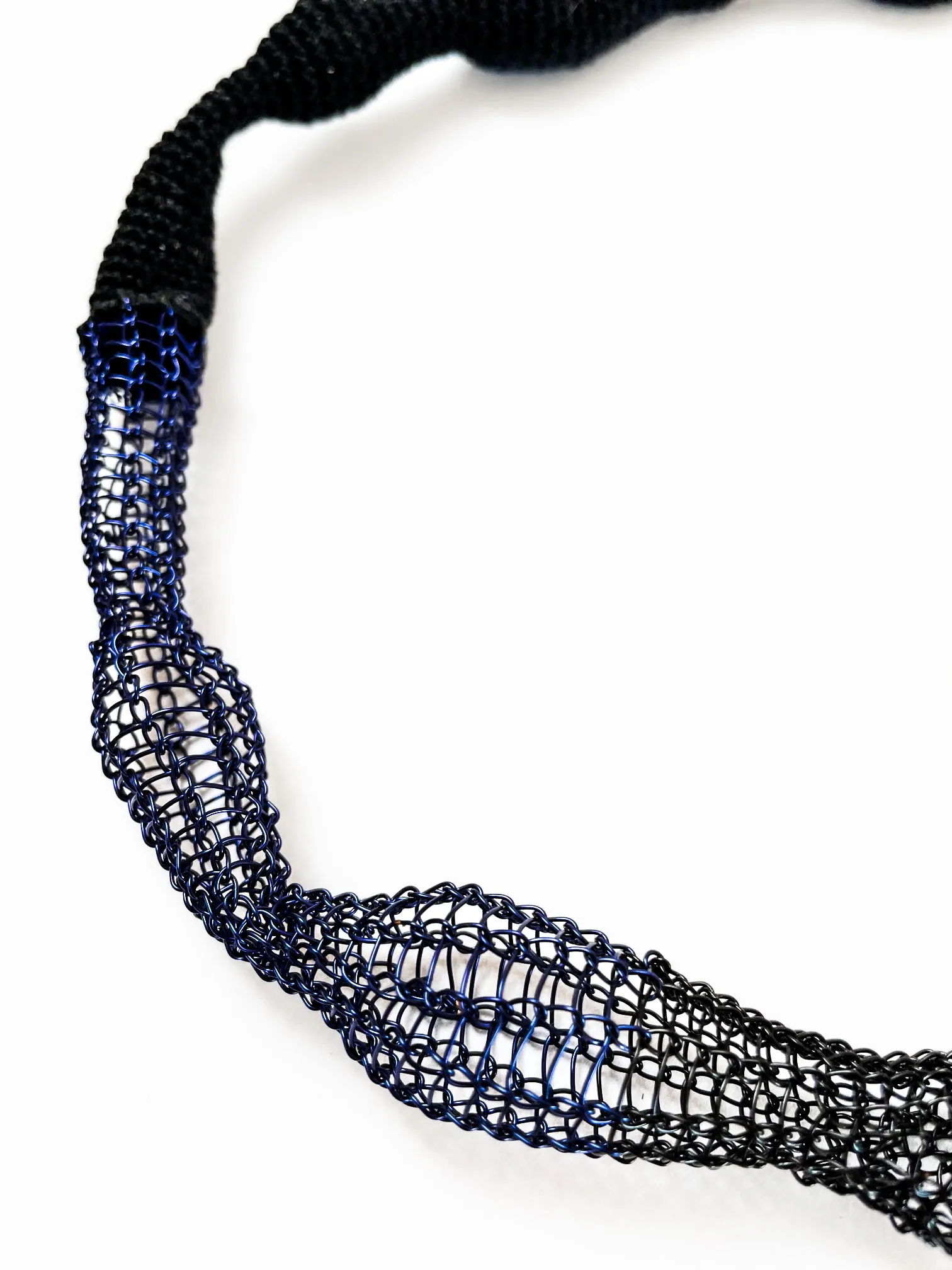 Blue Accent Wave Necklace - Cotton & Metal sold by Happy French Gang product image thumbnail 4